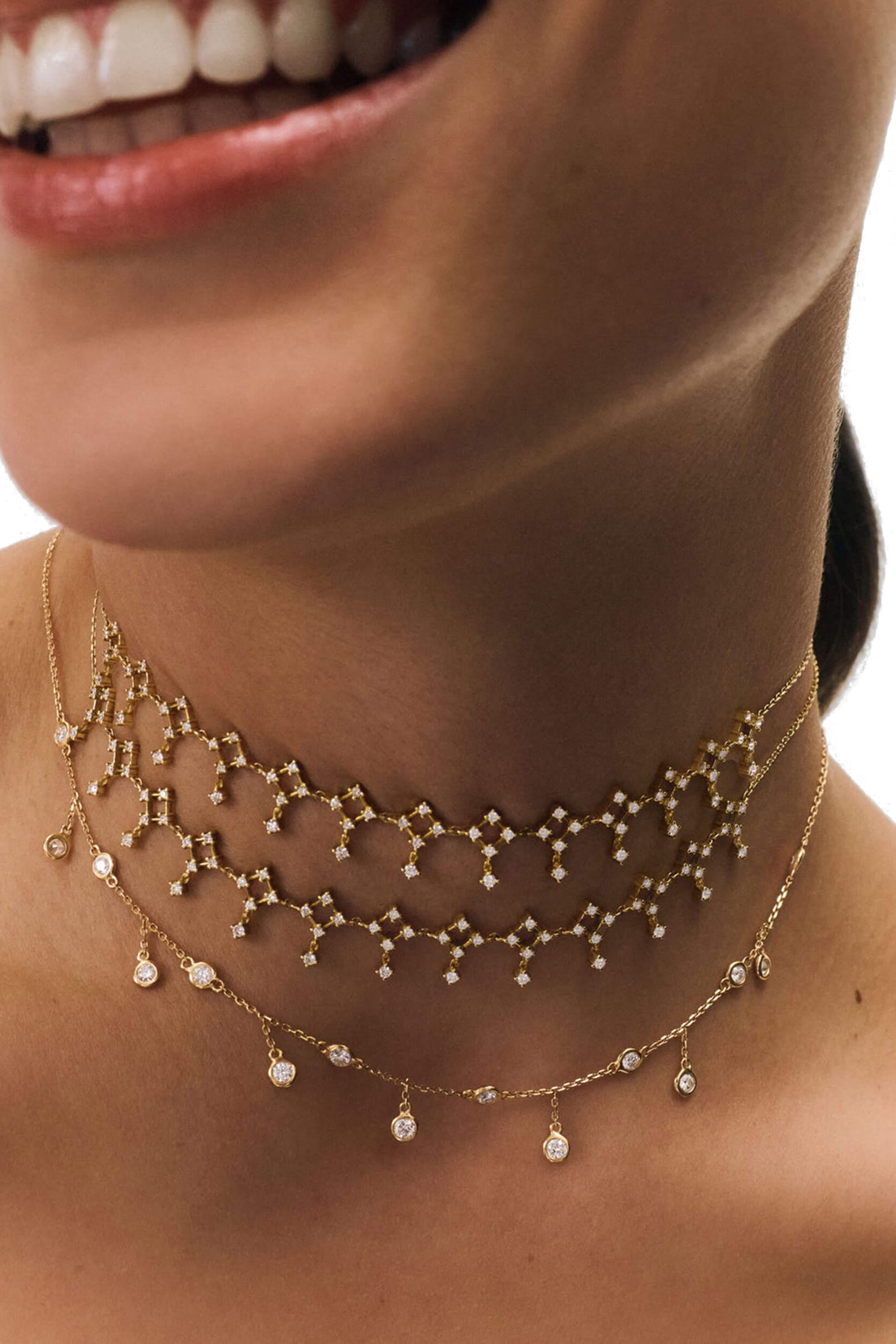 Gypsy Choker, 18K Yellow Gold & Diamonds