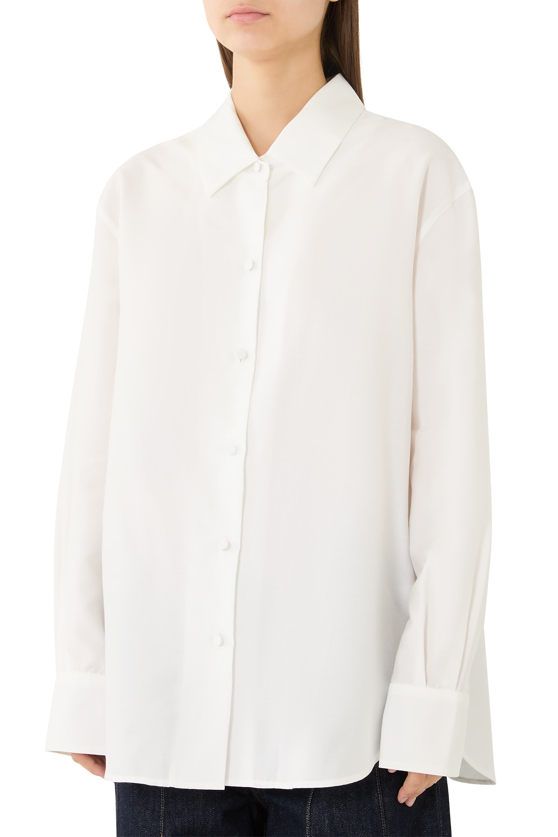 Side-Slit Cotton Shirt