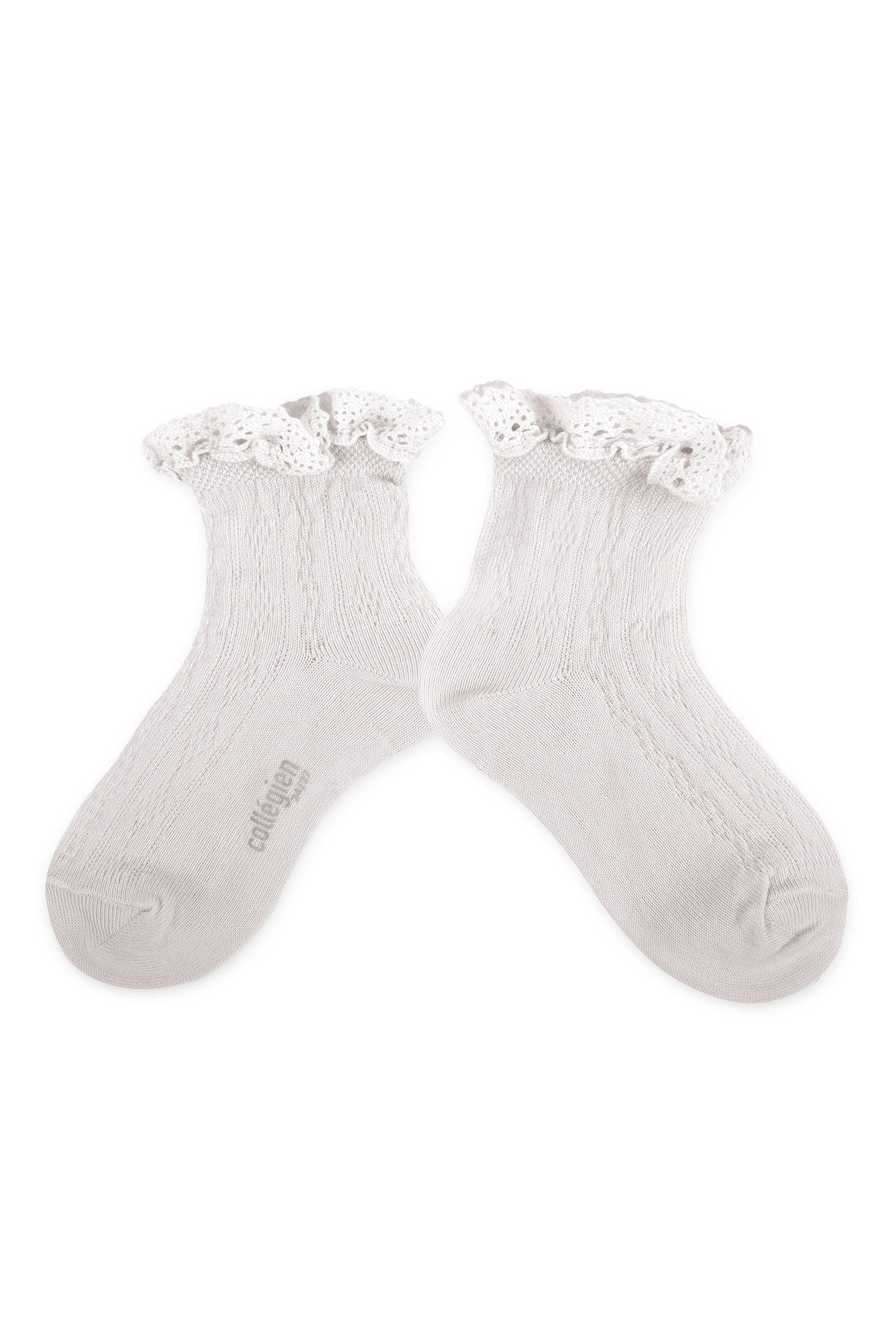 Kids Marie-Antoinette Lightweight Pointelle Socks with Broderie Anglaise