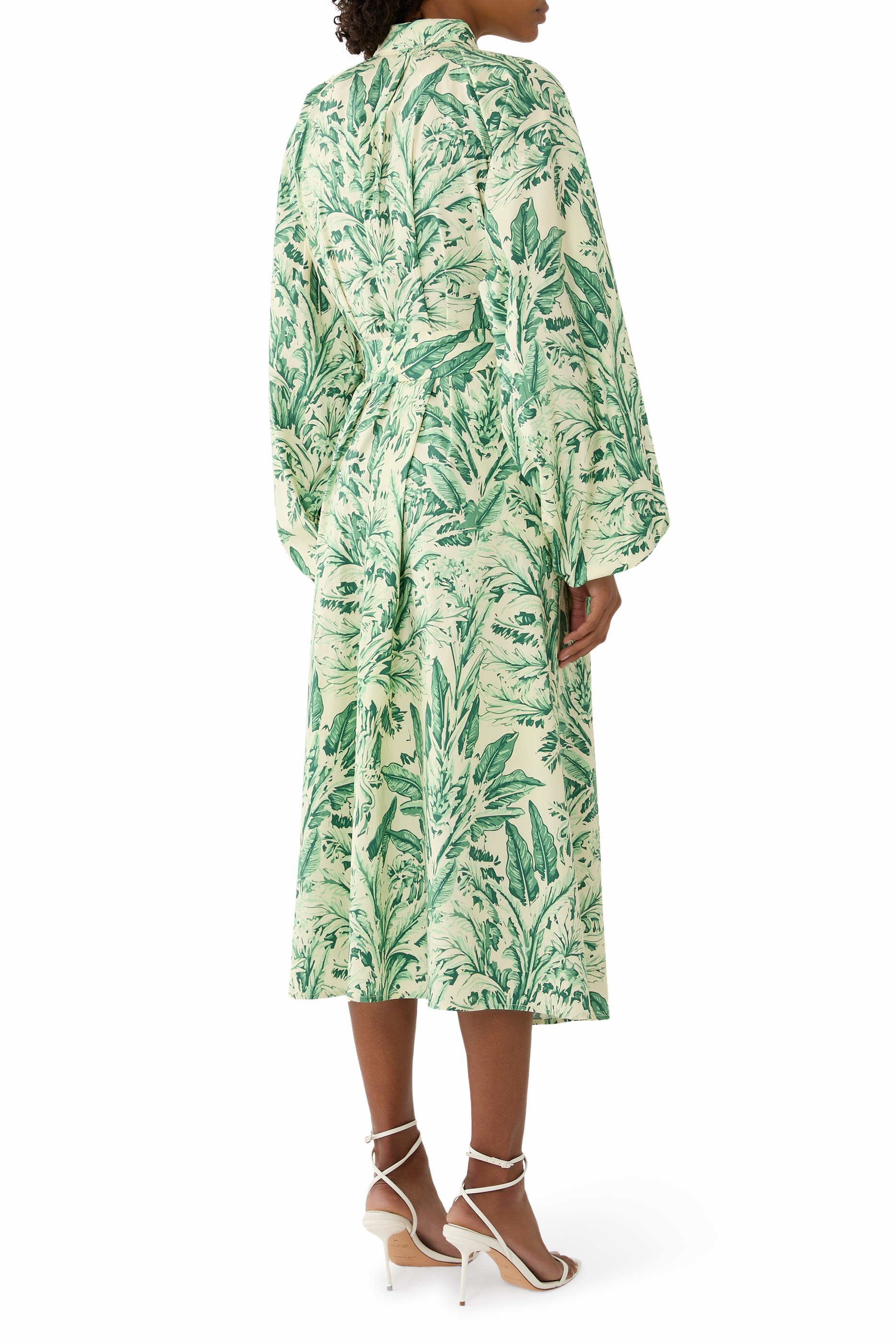 Printed Cotton Poplin Naja Midi Dress 