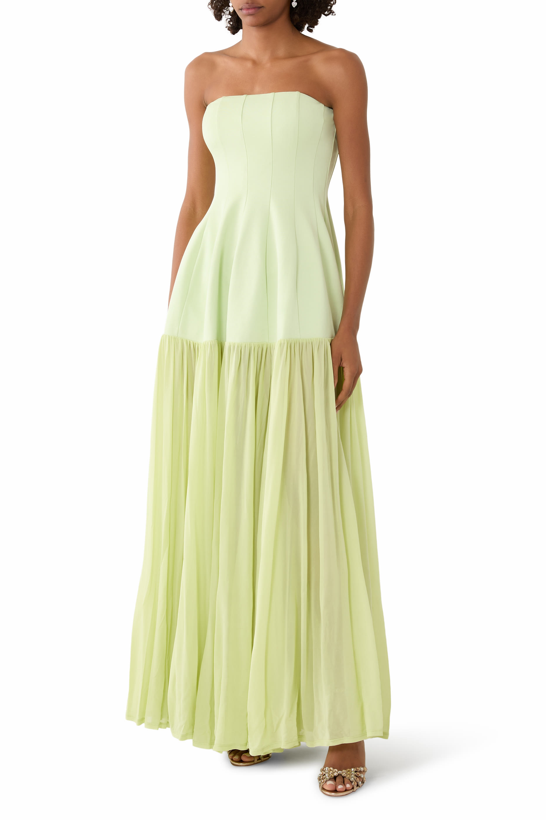 Sandrine Draped Jersey Bustier Midi Dress