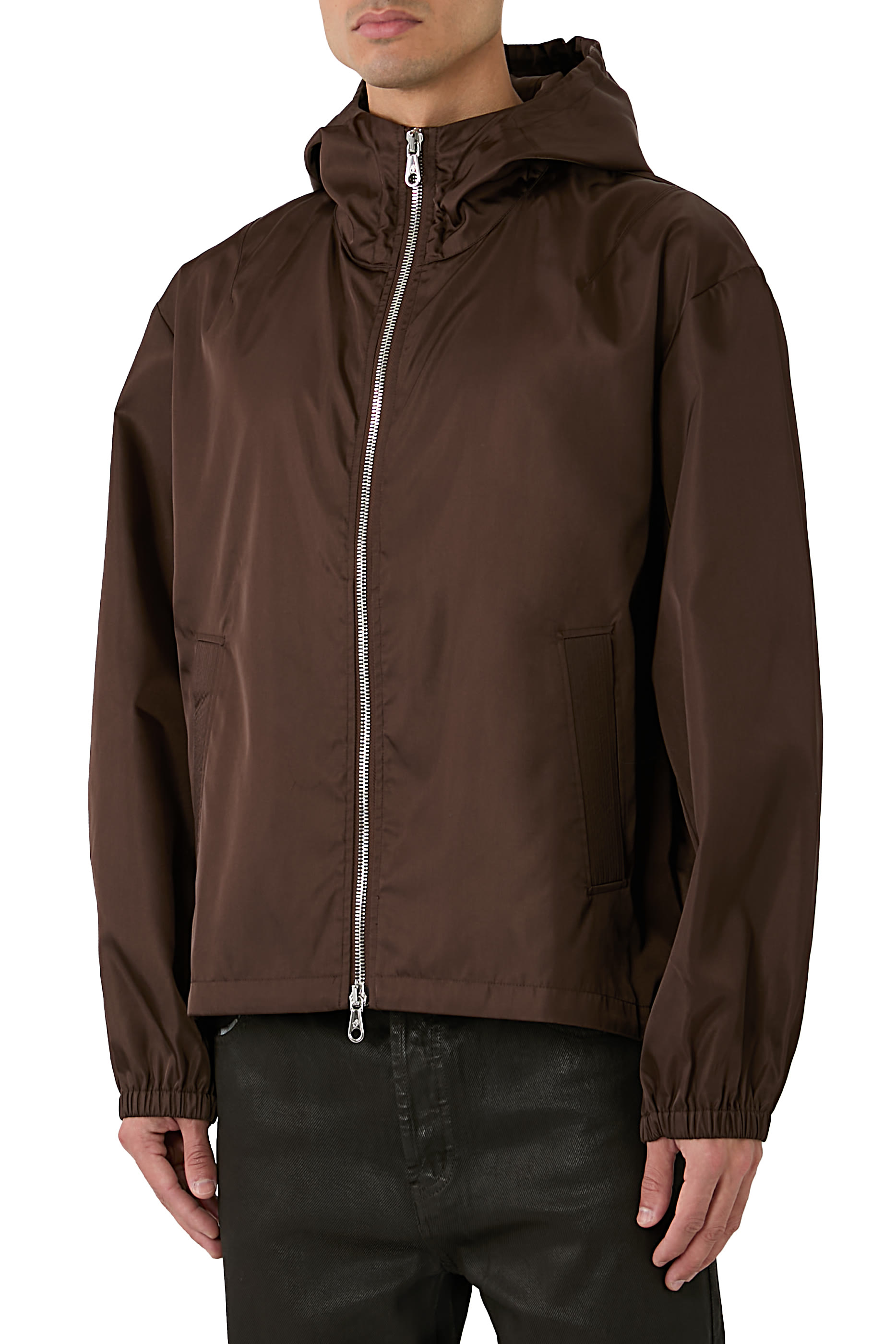  Hooded Nylon Windbreaker Jacket