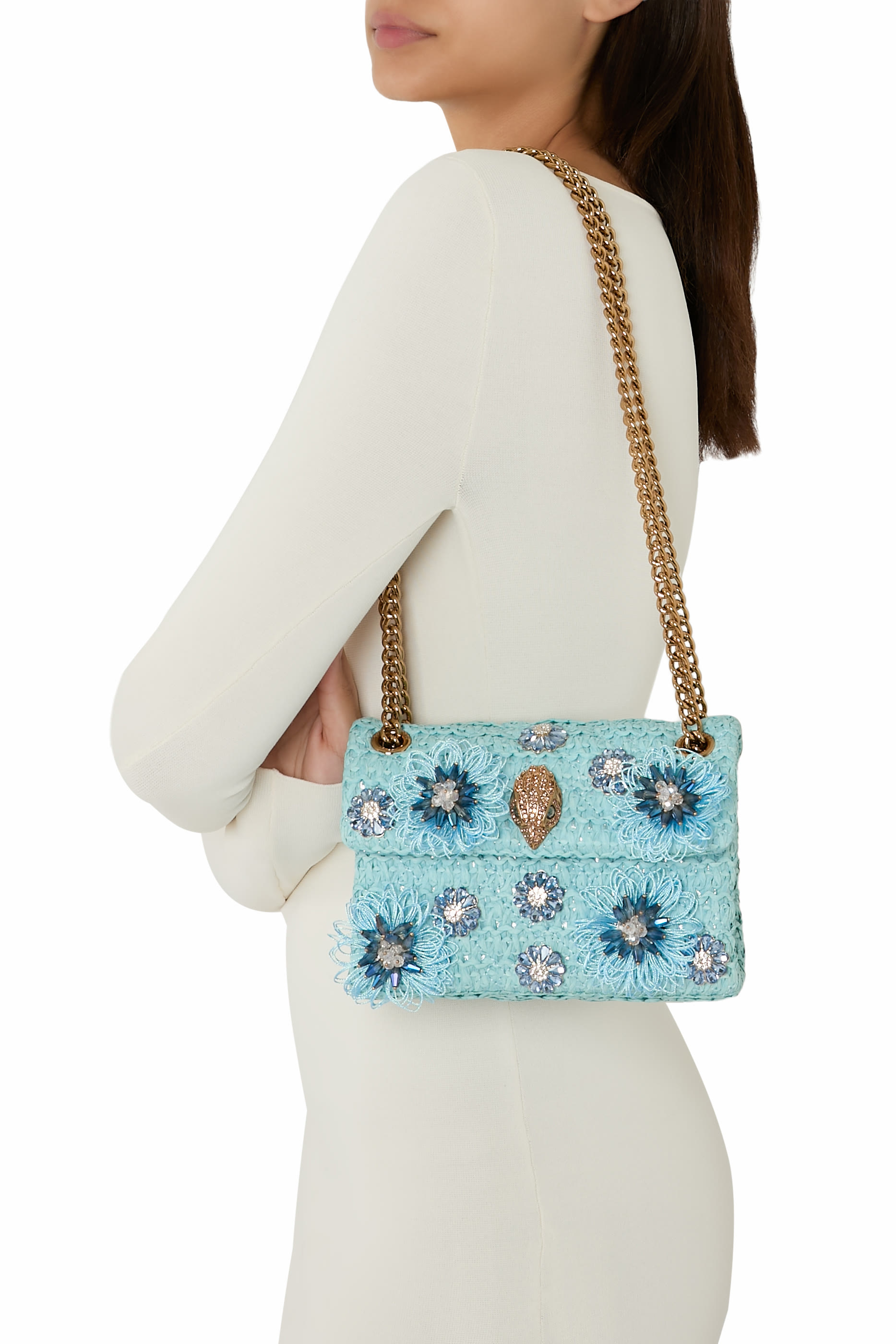 Kensington Raffia Effect Mini Crossbody Bag