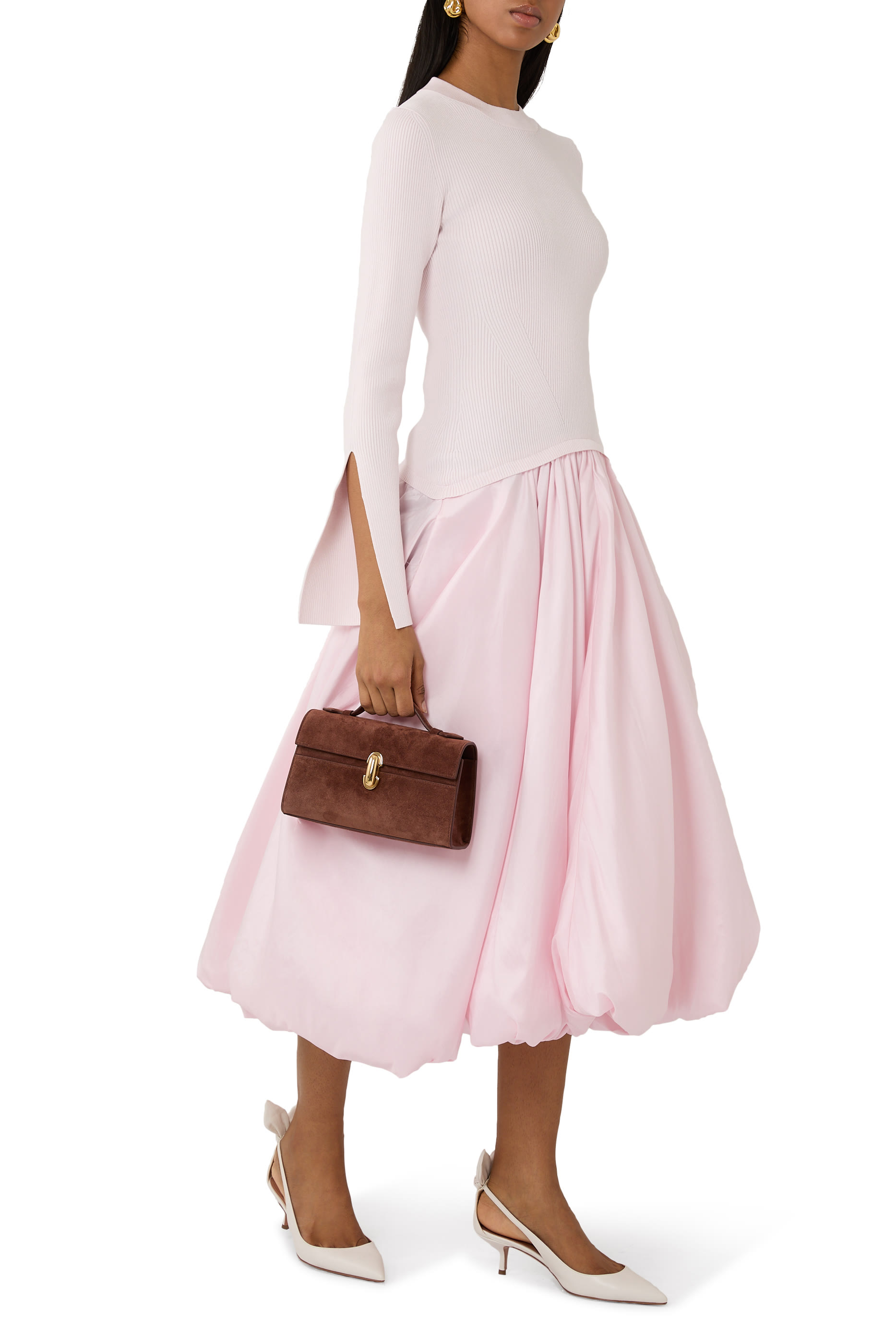 Kenlie Taffeta Knit Midi Dress 