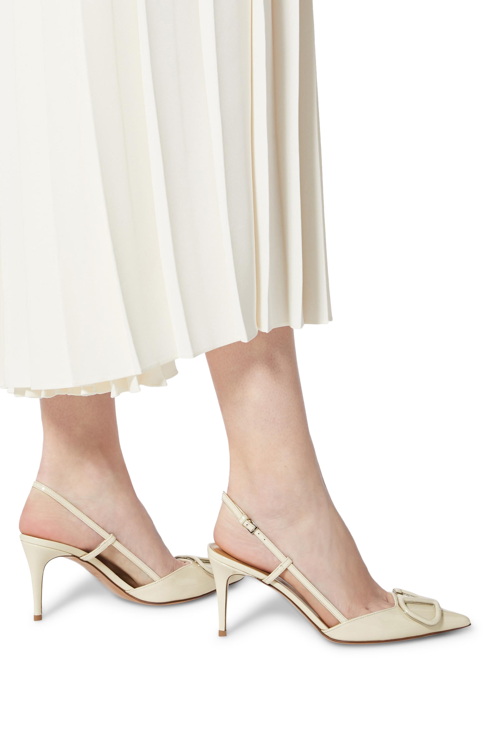 VLogo Signature 80 Slingback Leather Pumps