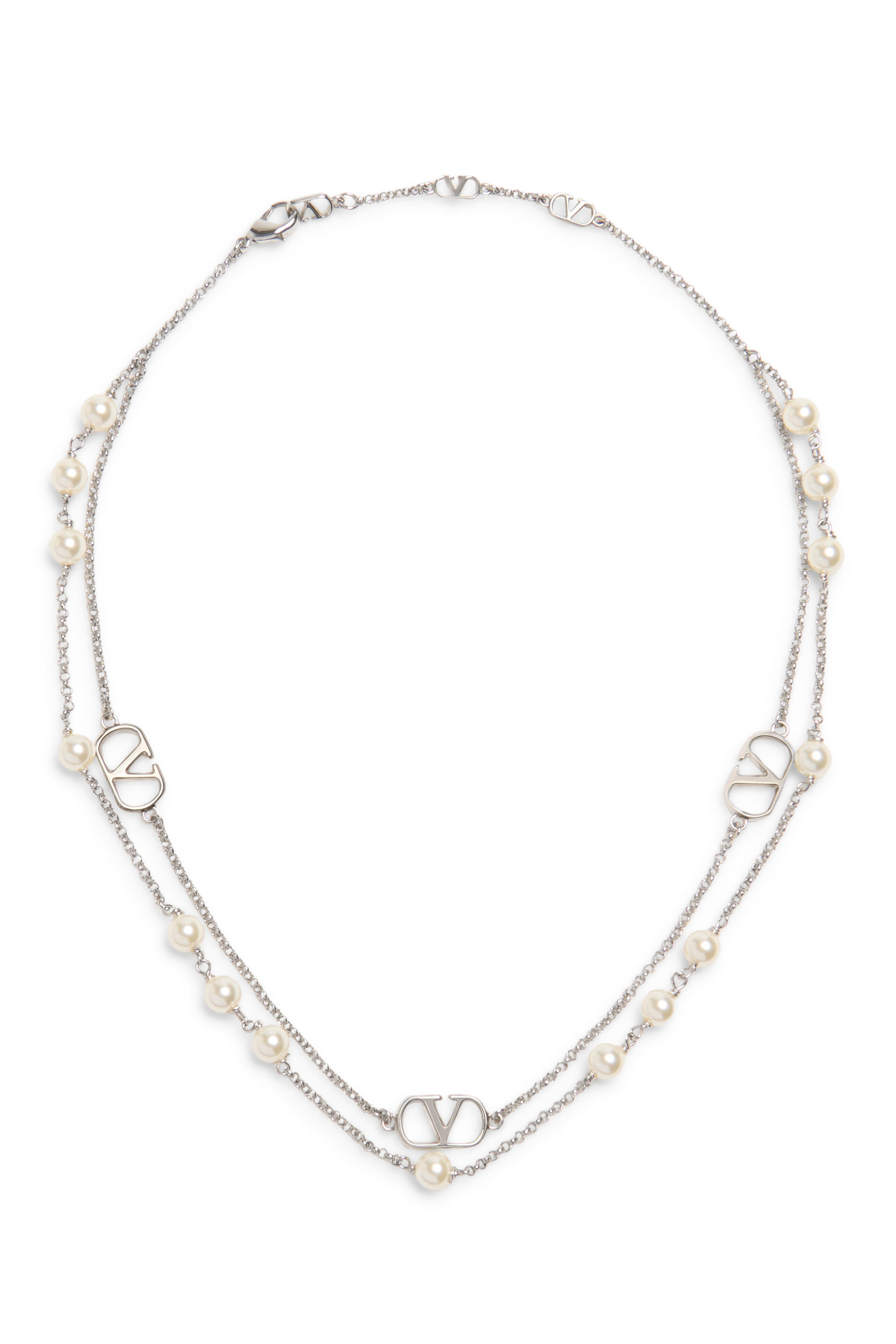 VLogo Signature Necklace with Swarovski&reg; Pearls