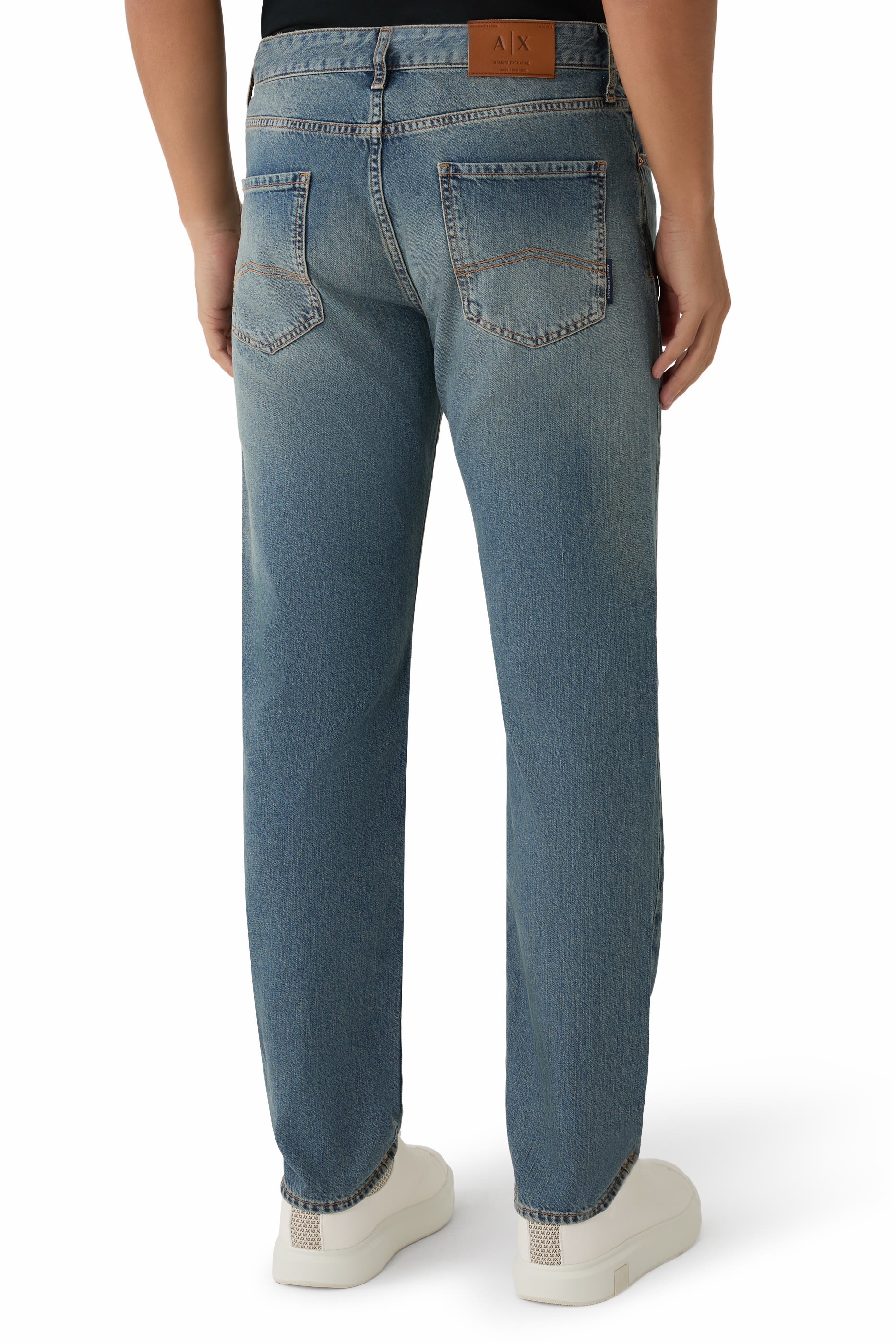 Straight-Leg Denim Jeans