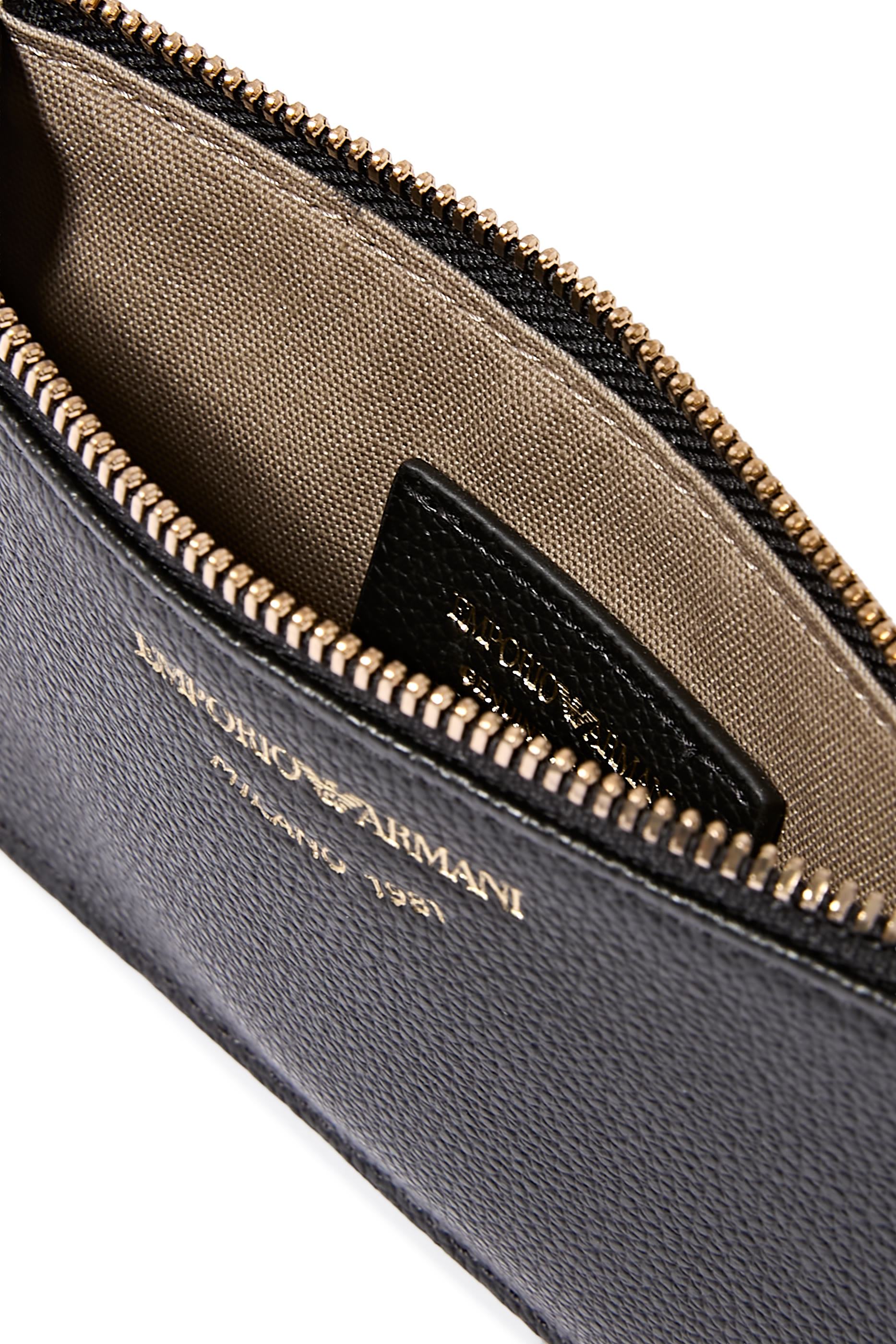 Zipped Tumbled-Leather Card Holder