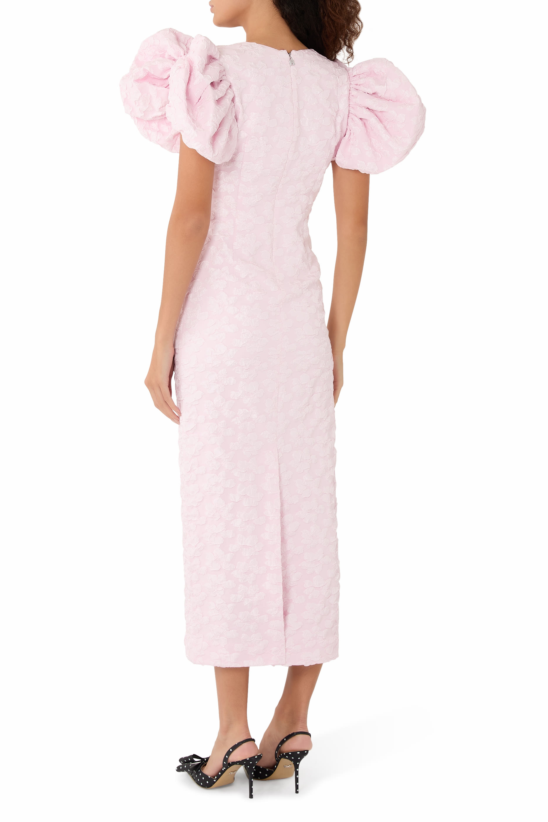 Jacquard Midi Puffy Dress