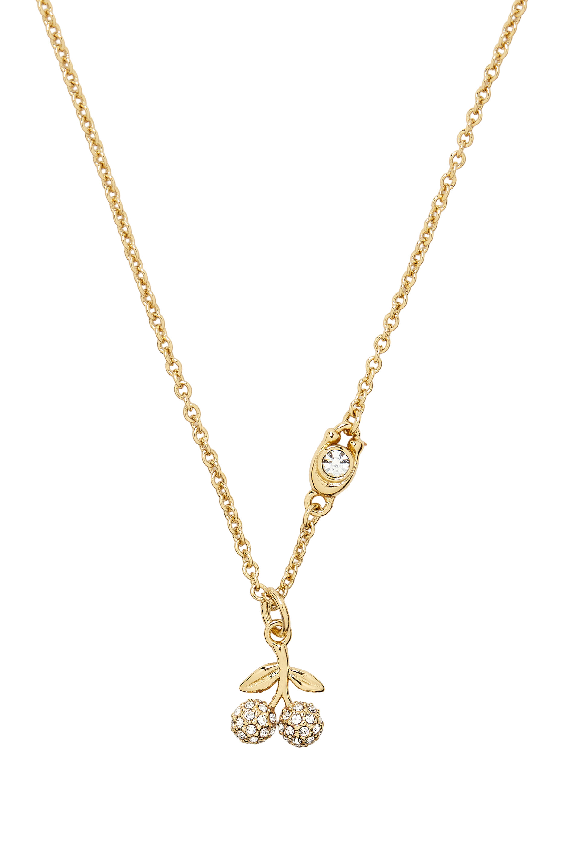 Pav&eacute; Cherry Pendant Necklace