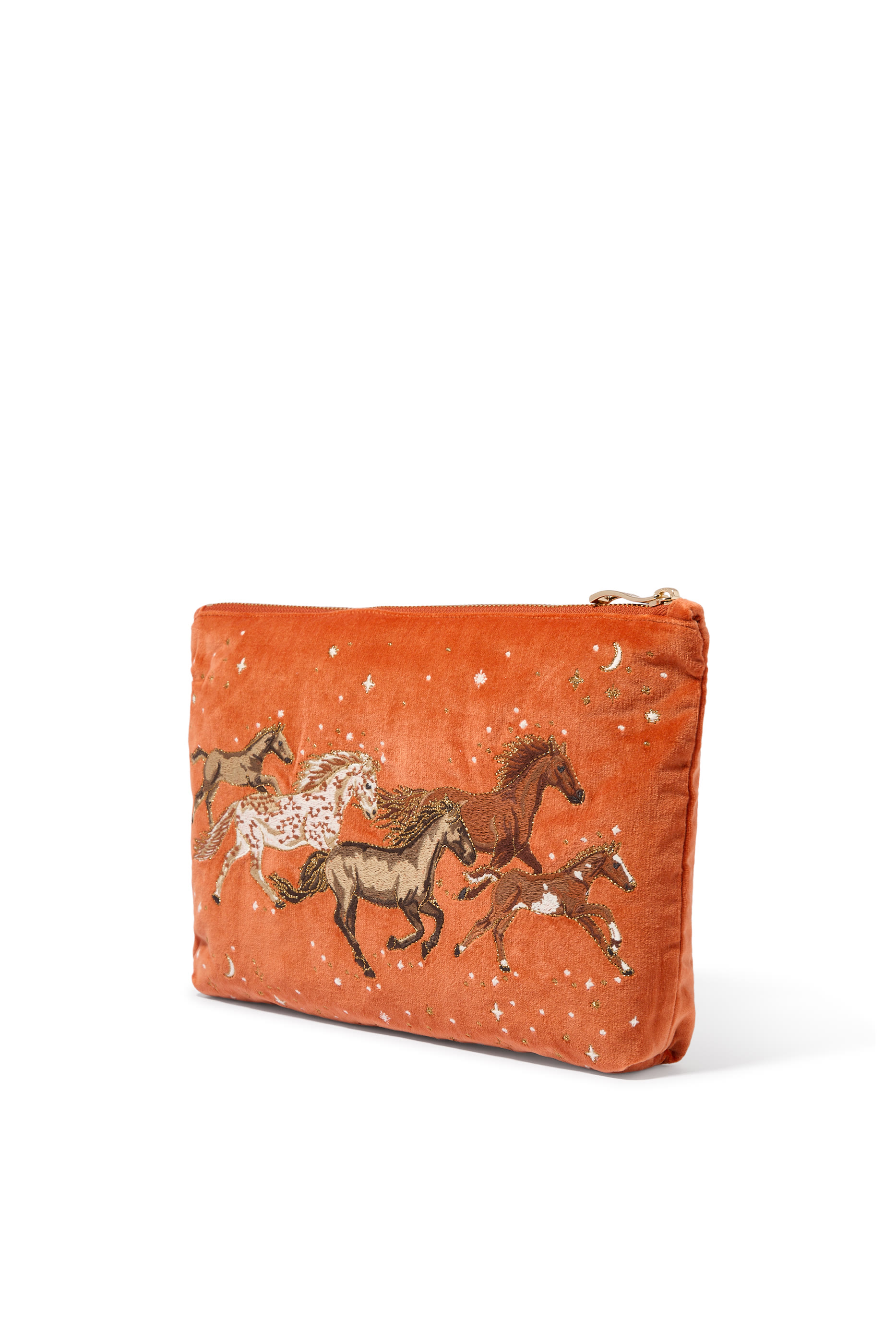 Celestial Wild Horses Velvet Everyday Pouch