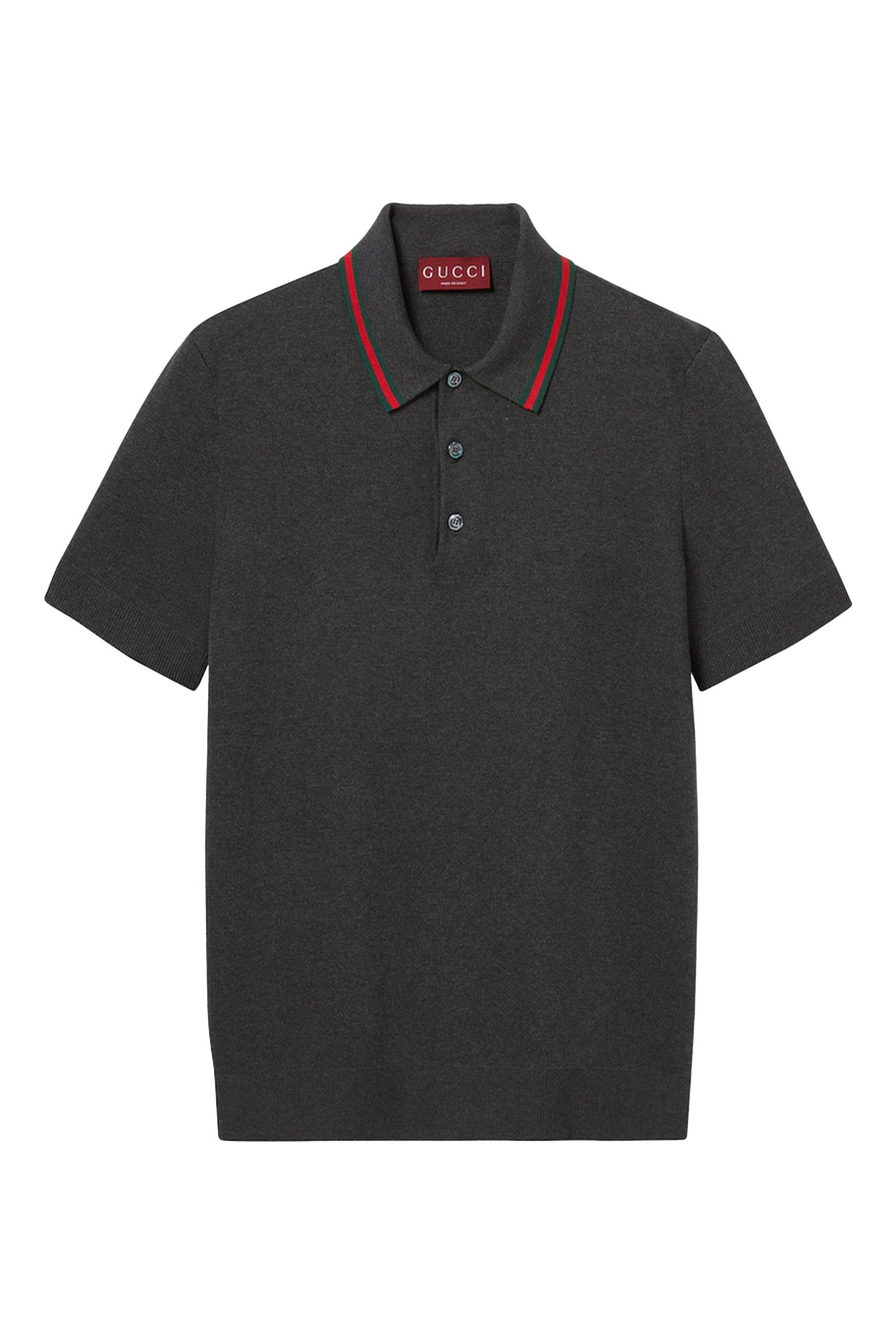 Silk Cotton Polo Shirt with Web