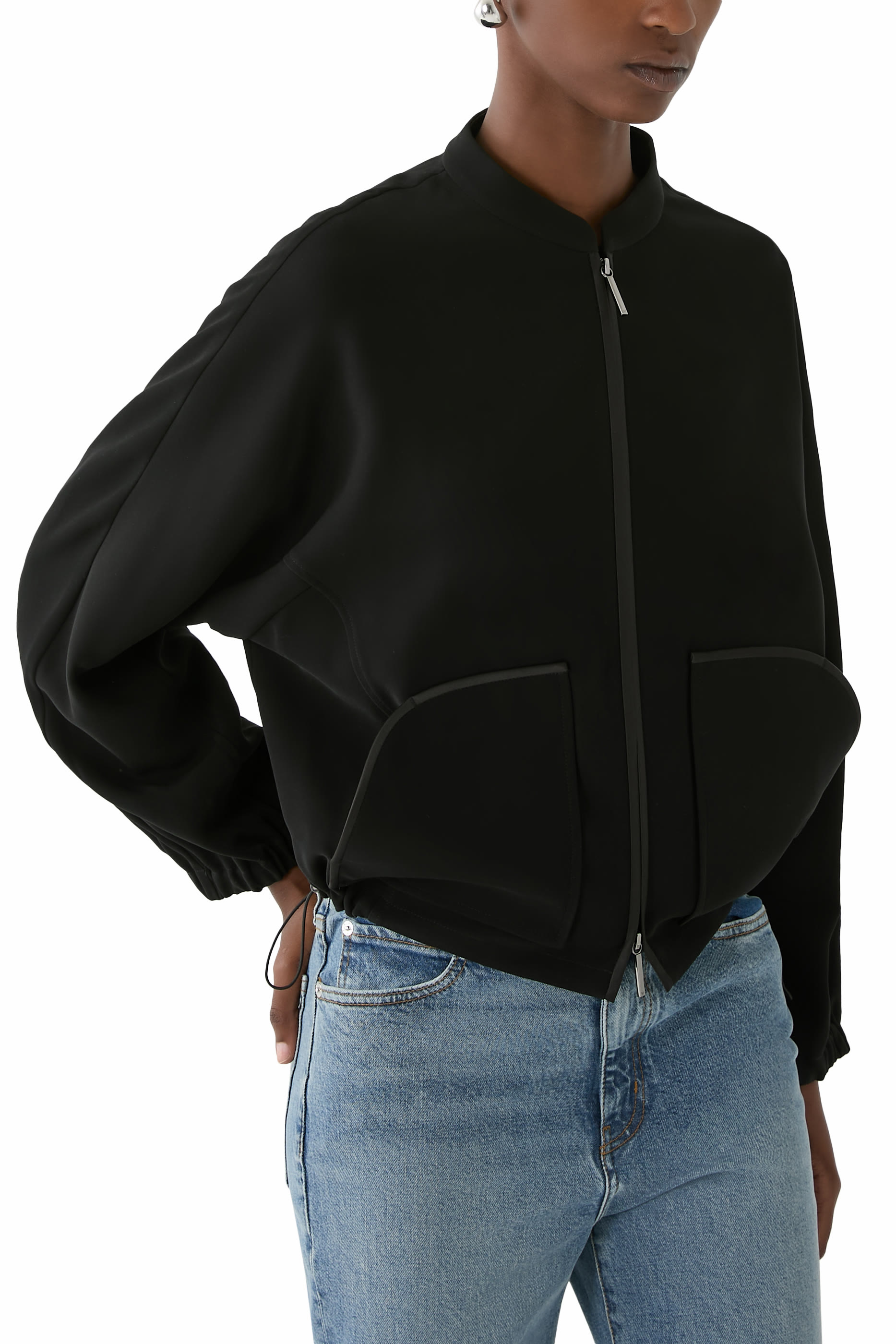 Logo Embroidered Technical Cady Blouson