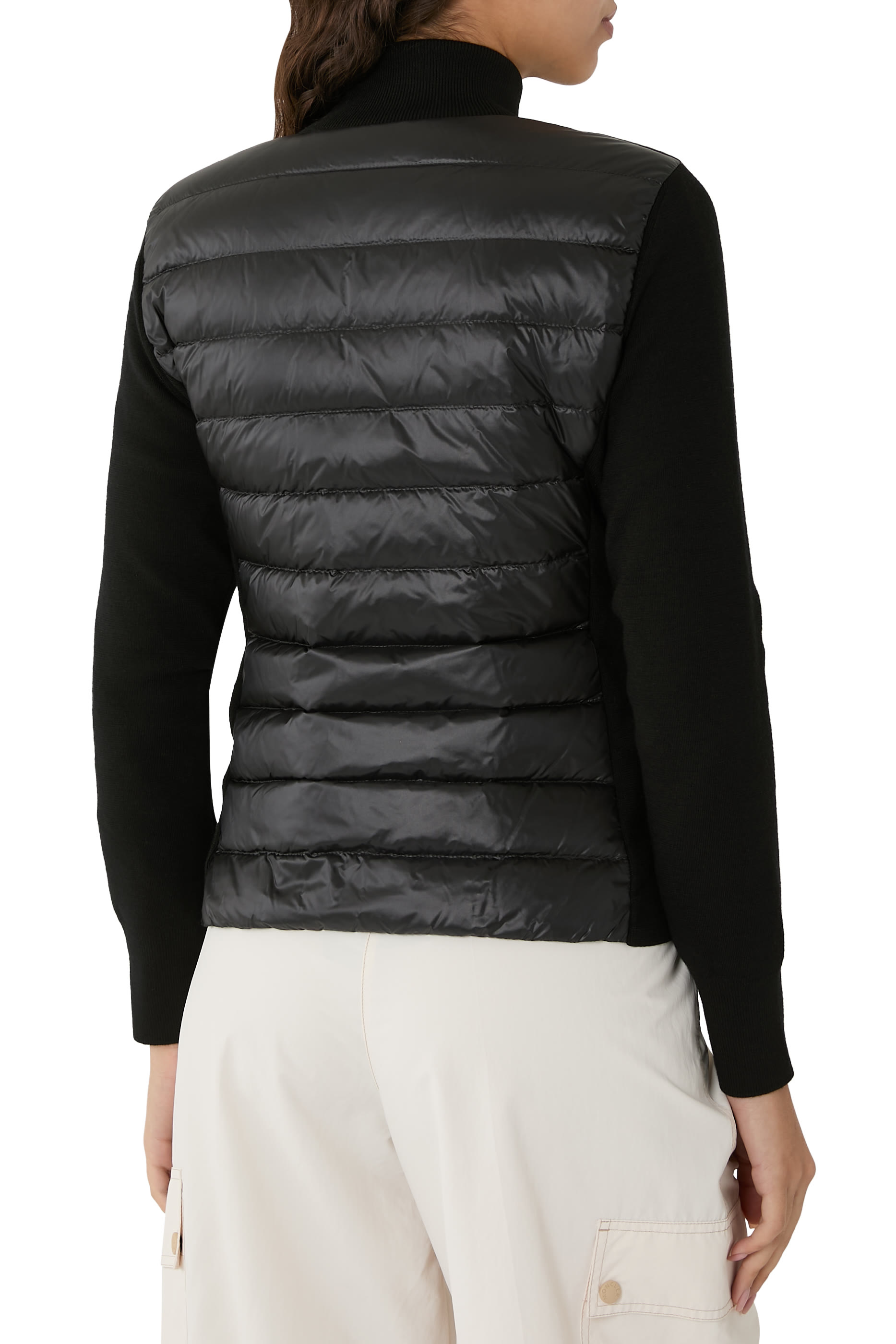 Padded Wool Zip-Up Cardigan