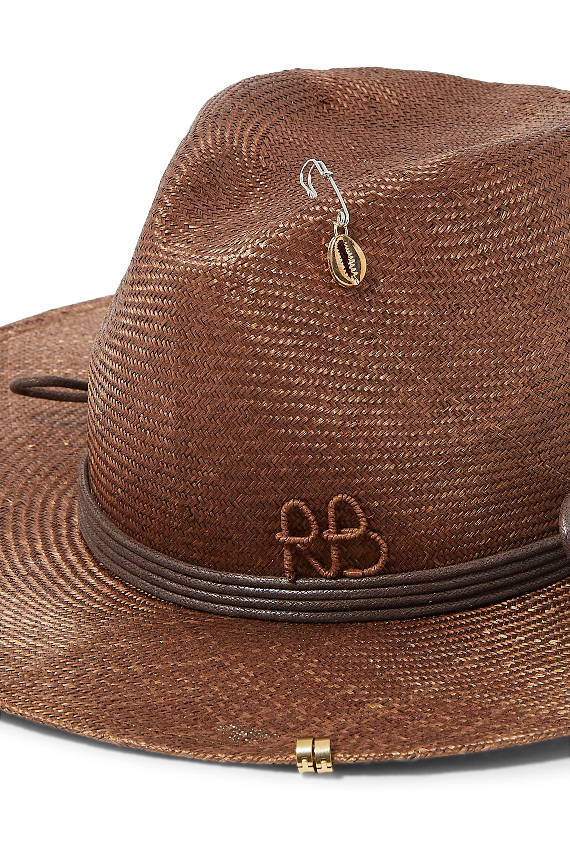 Chain Strap Straw Fedora Hat