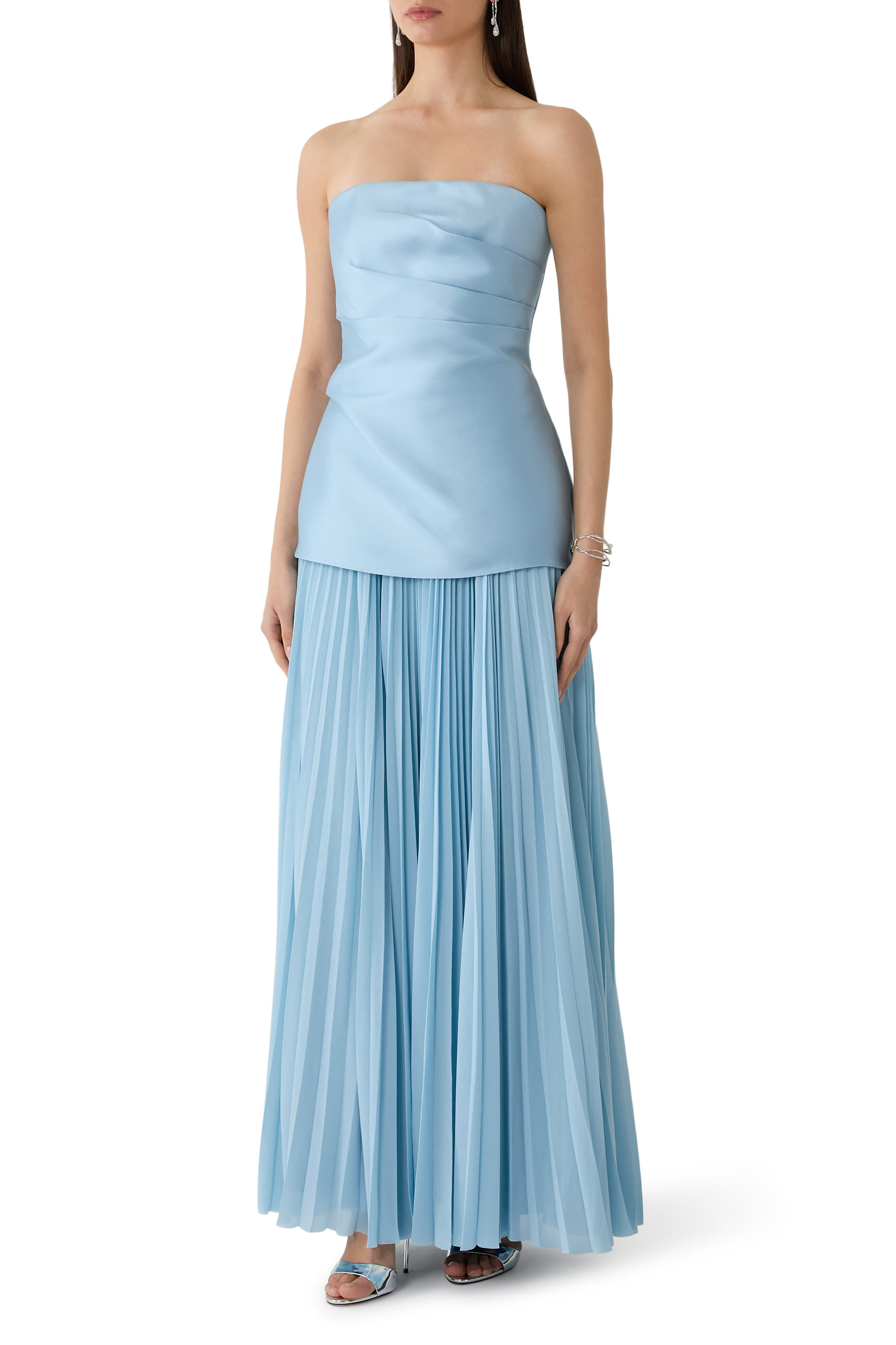 Claudette Pleated Skirt Gown