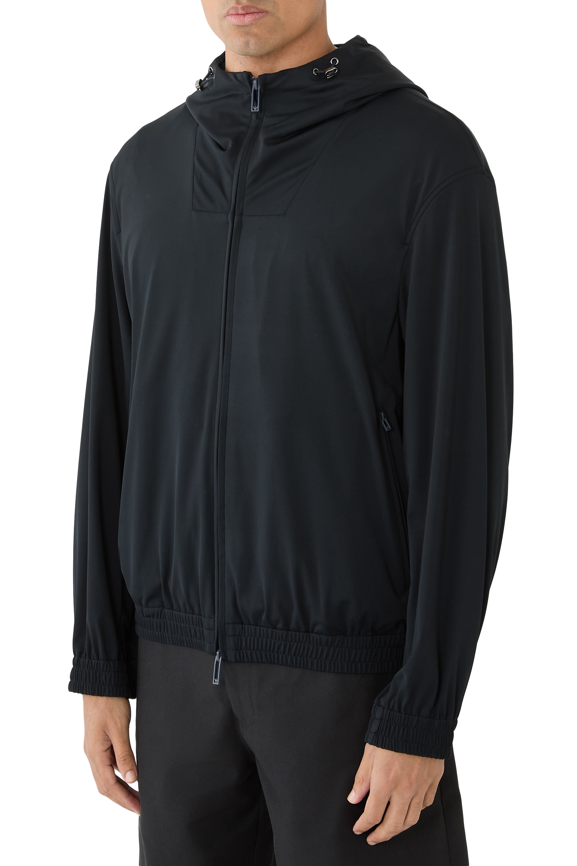 Stretch-Nylon Hooded Blouson 