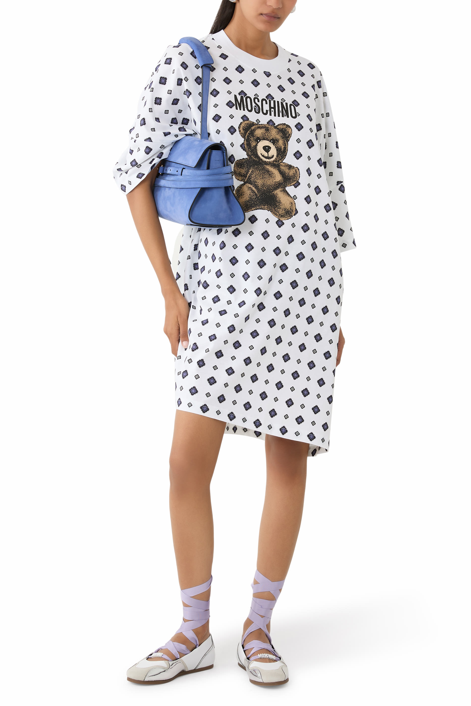 Logo Teddy Printed Dress