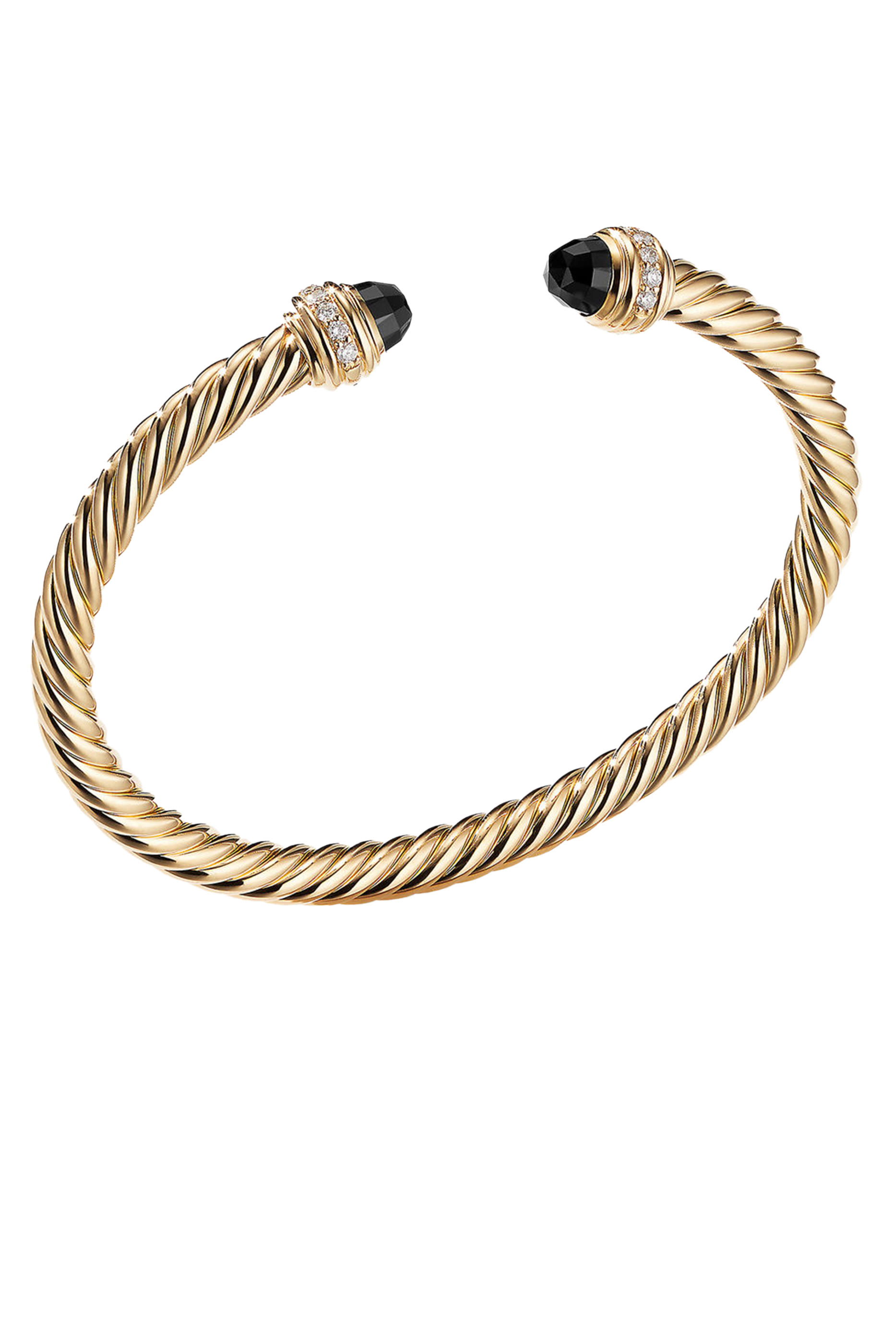 18K Yellow Gold, Black Onyx & Diamonds Classic Cablespira&reg; Bracelet