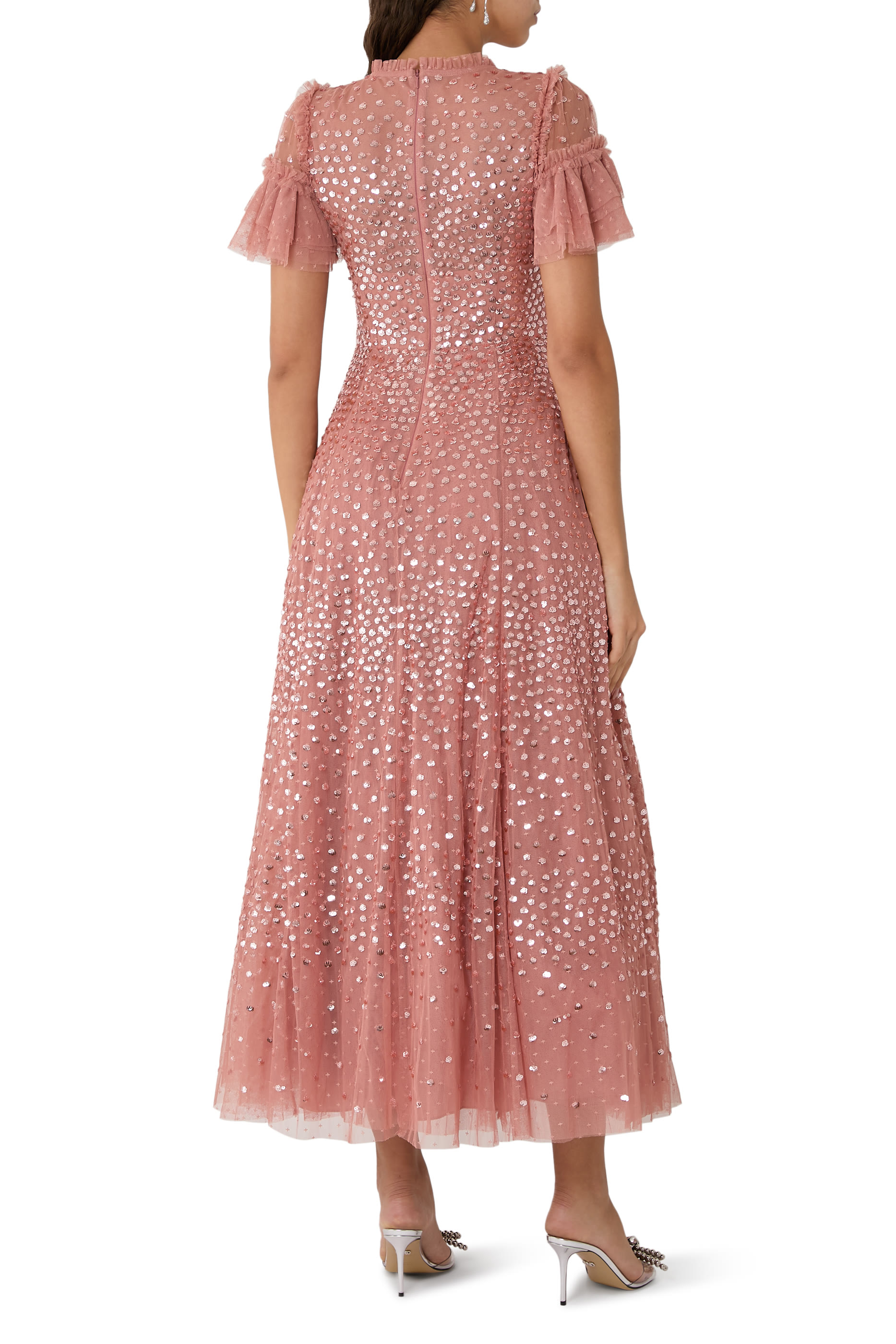 Everett Bloom One-Shoulder Ankle Gown