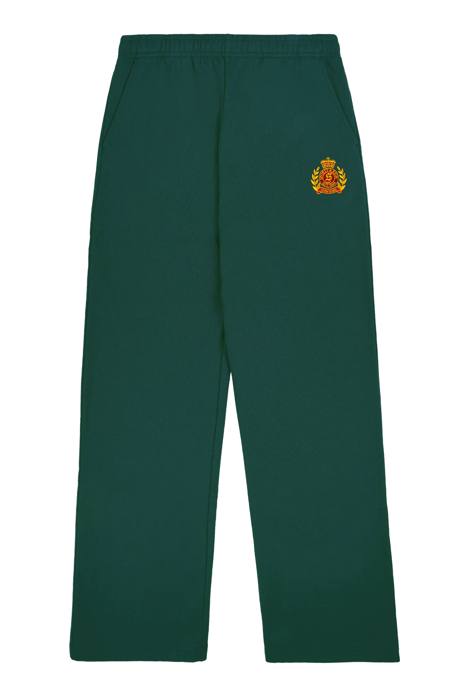NY Crest Embroidered Wide Sweatpants