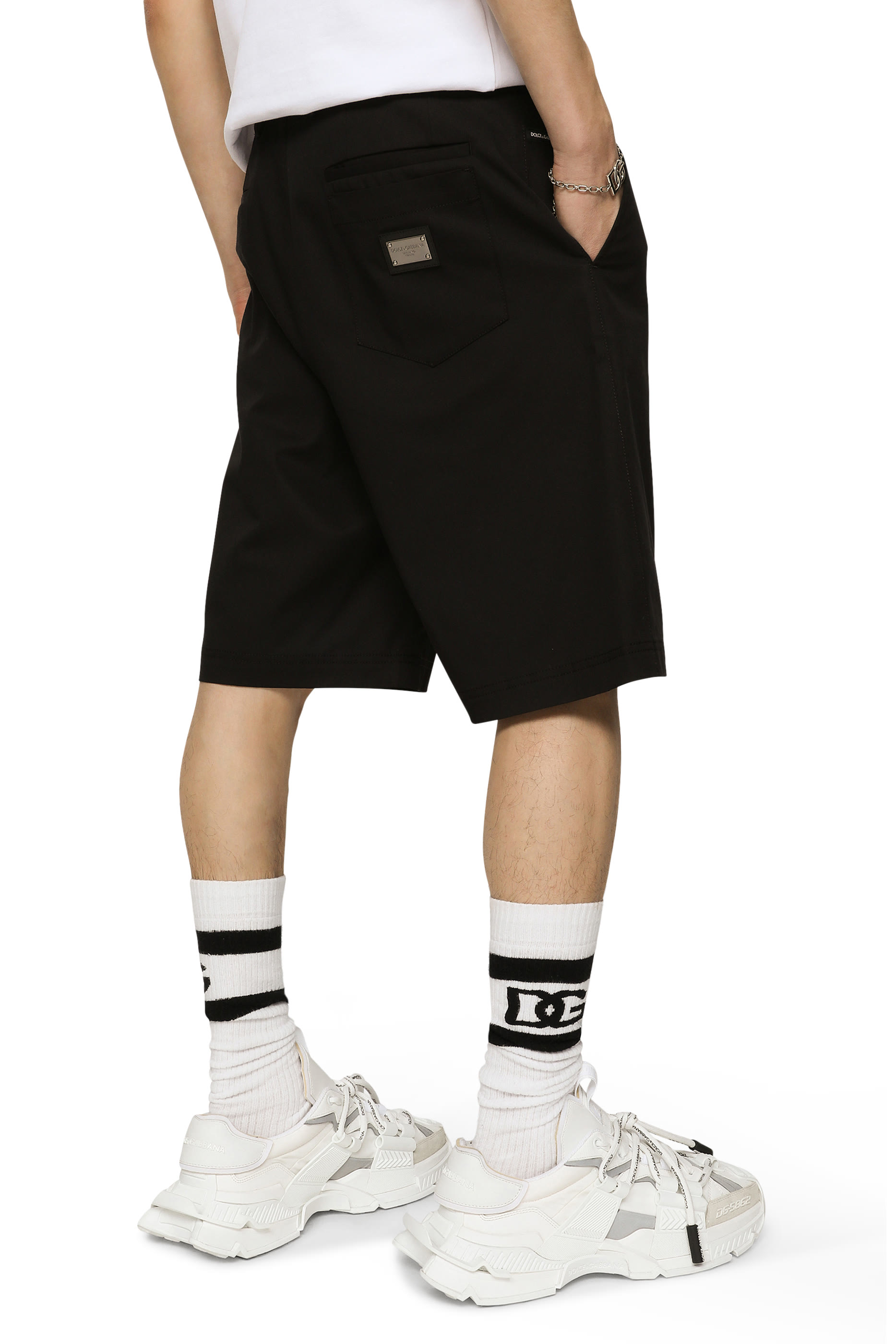 Logo Stretch Cotton Shorts