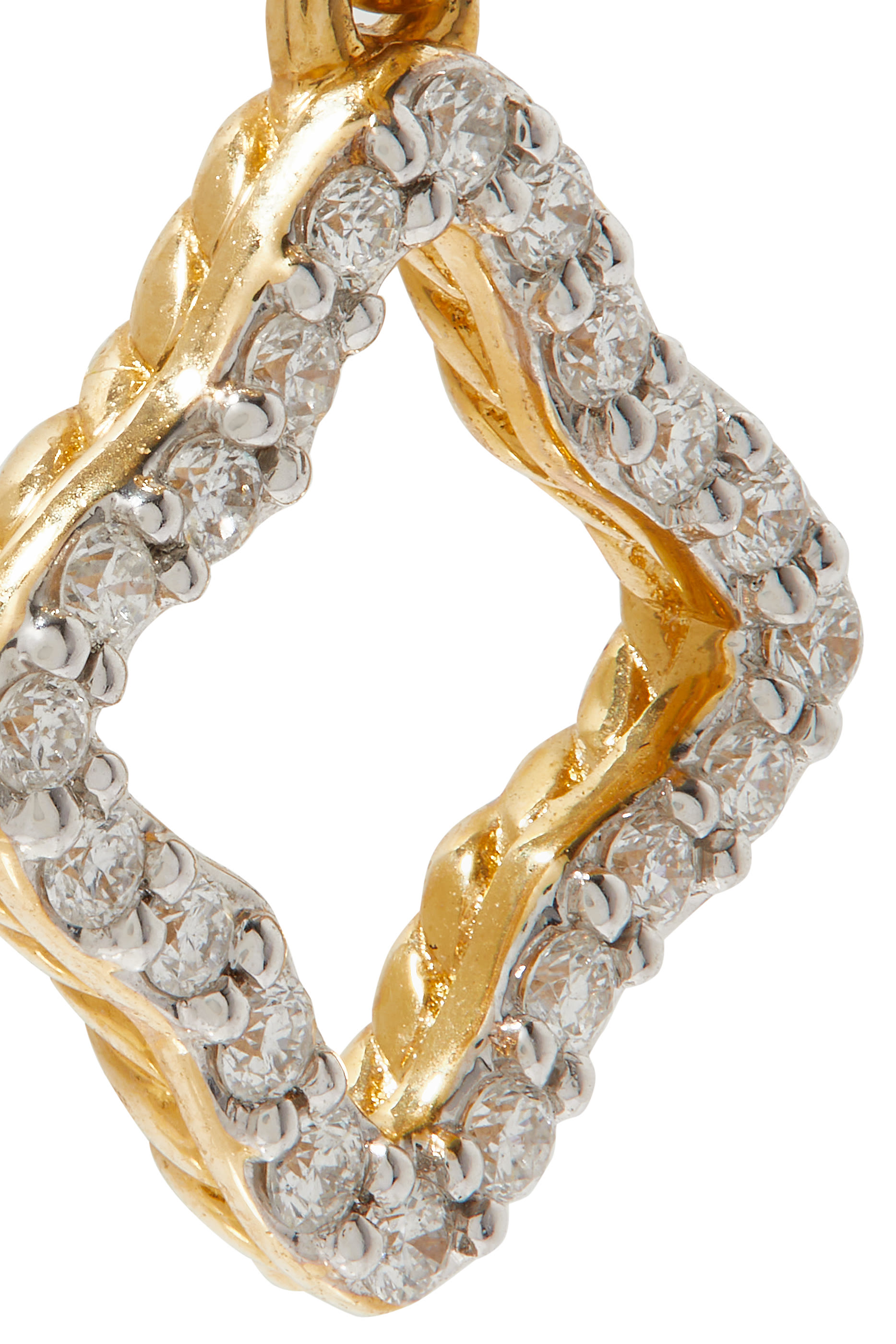 Quatrefoil Amulet in 18K Yellow Gold with Pav&eacute; Diamonds