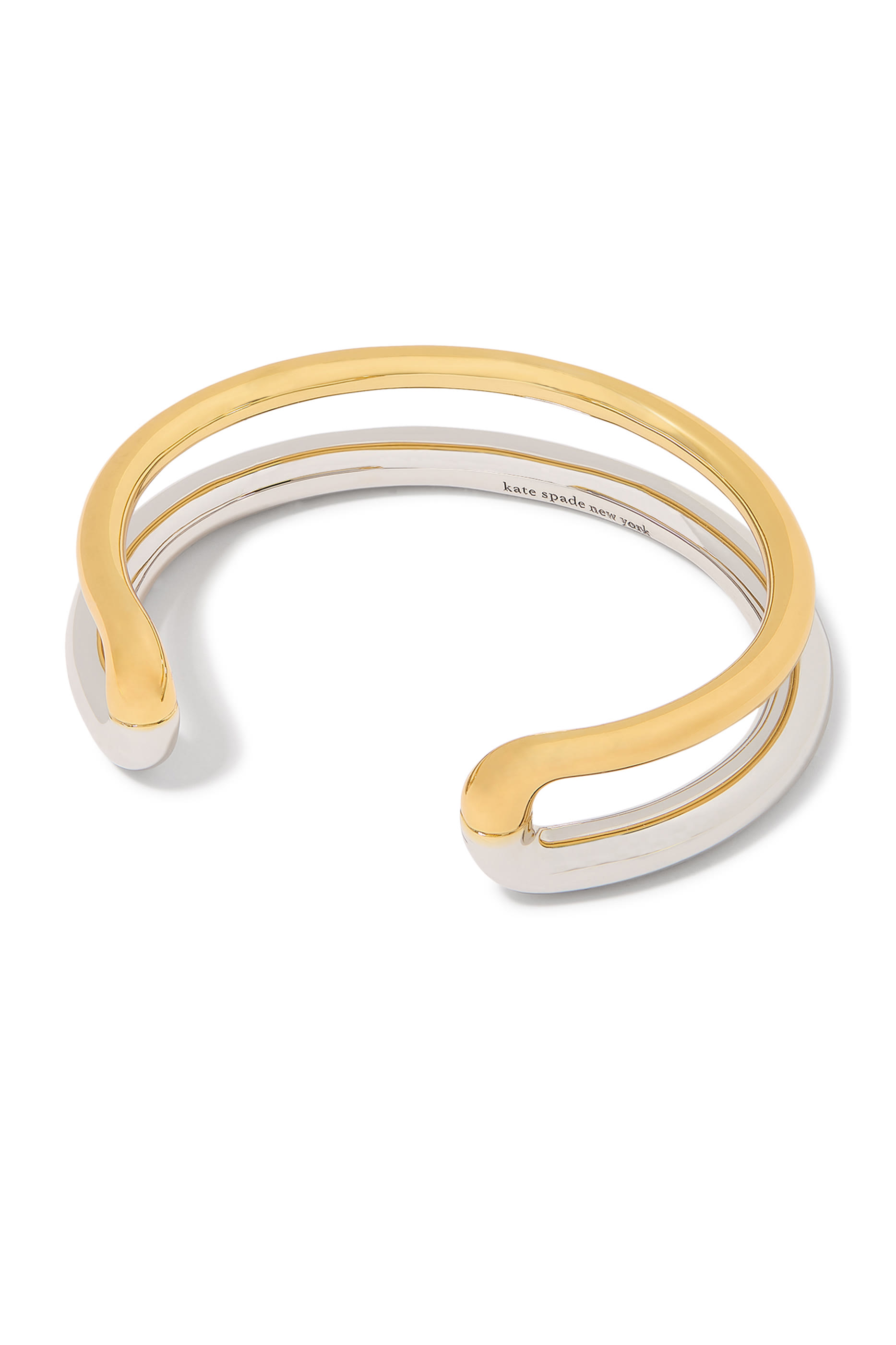 Interlock Cuff Bracelets, Plated Metal