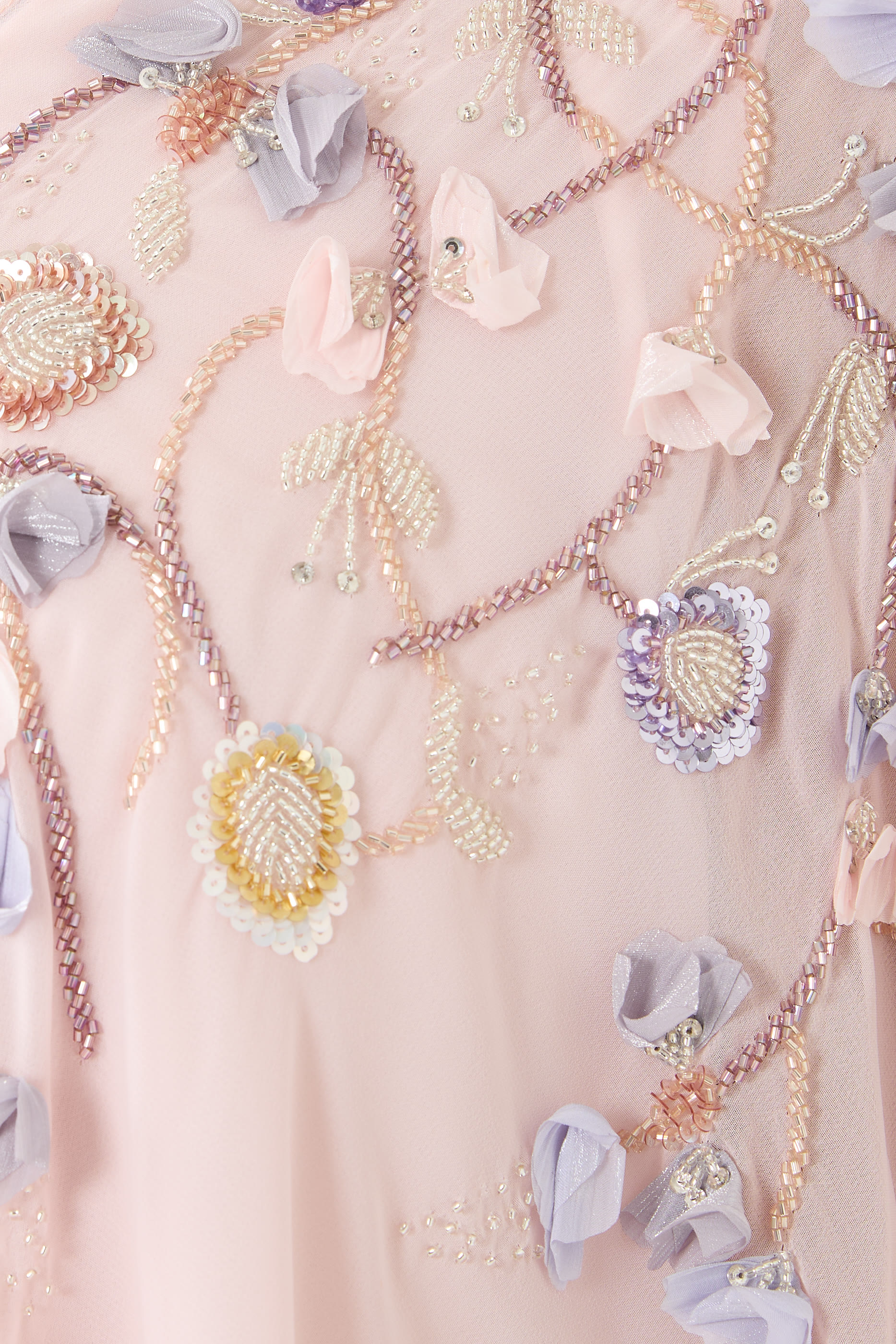 Petal Appliqu&eacute; V-neck Maxi Dress