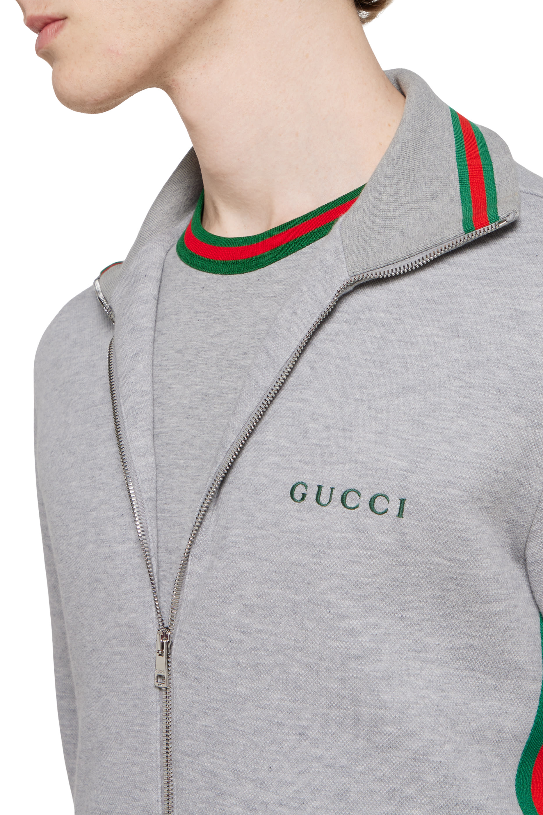 Cotton Piqu&eacute; Double Zip Jacket