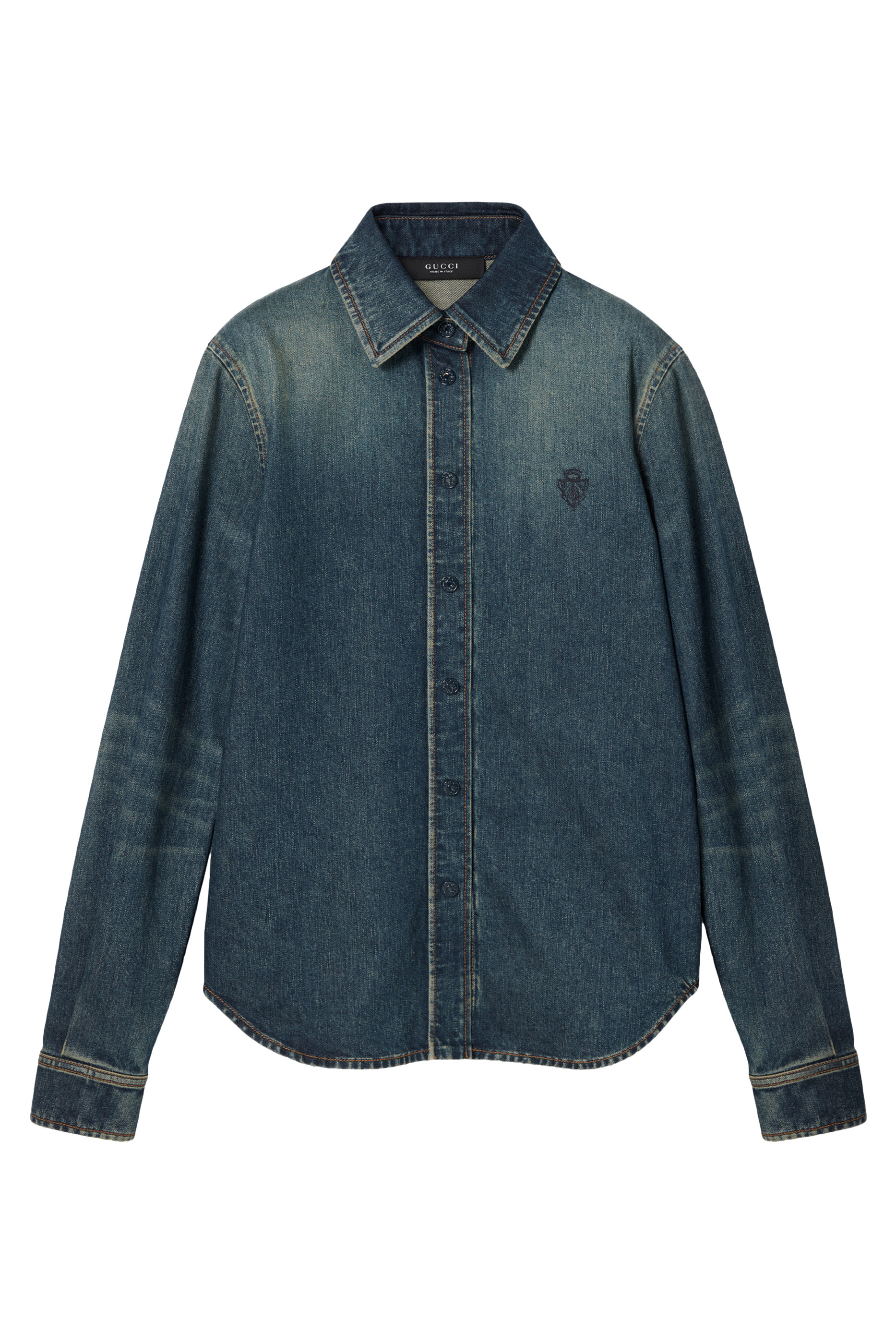 Crest Embroidery Denim Shirt