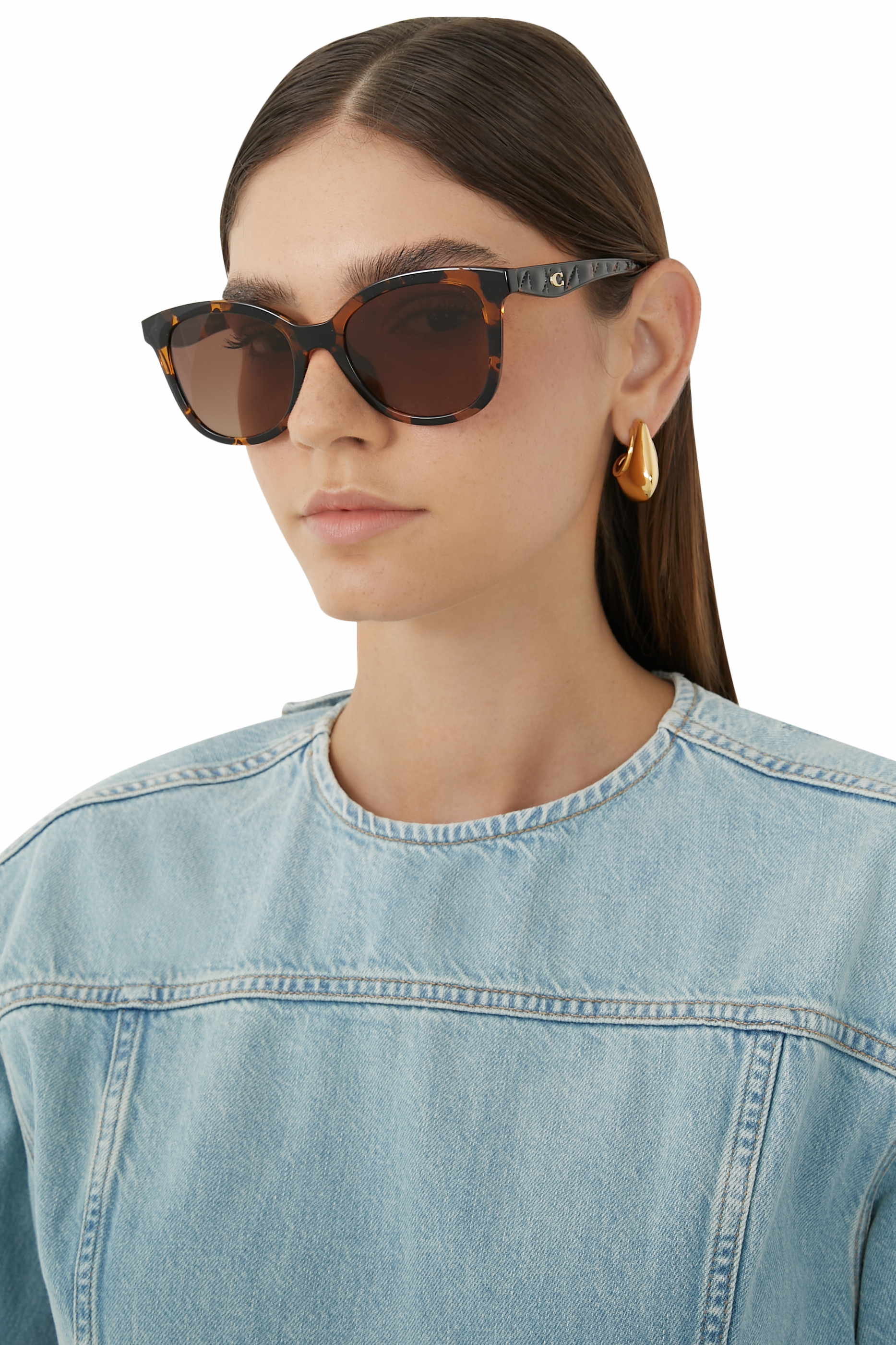 Quilted Tabby Round Sunglasses