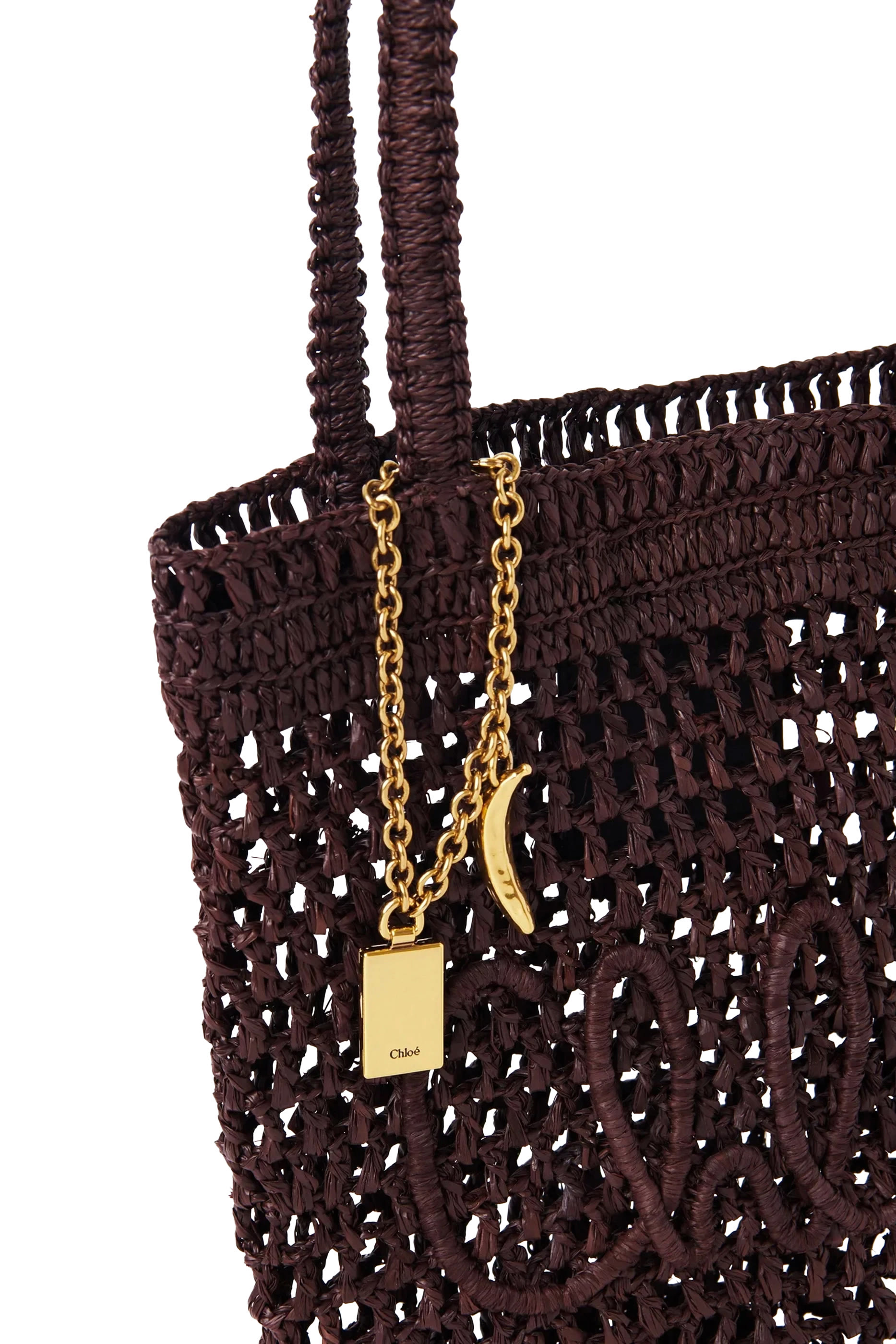 Small Summer Banana Tote Bag in Raffia