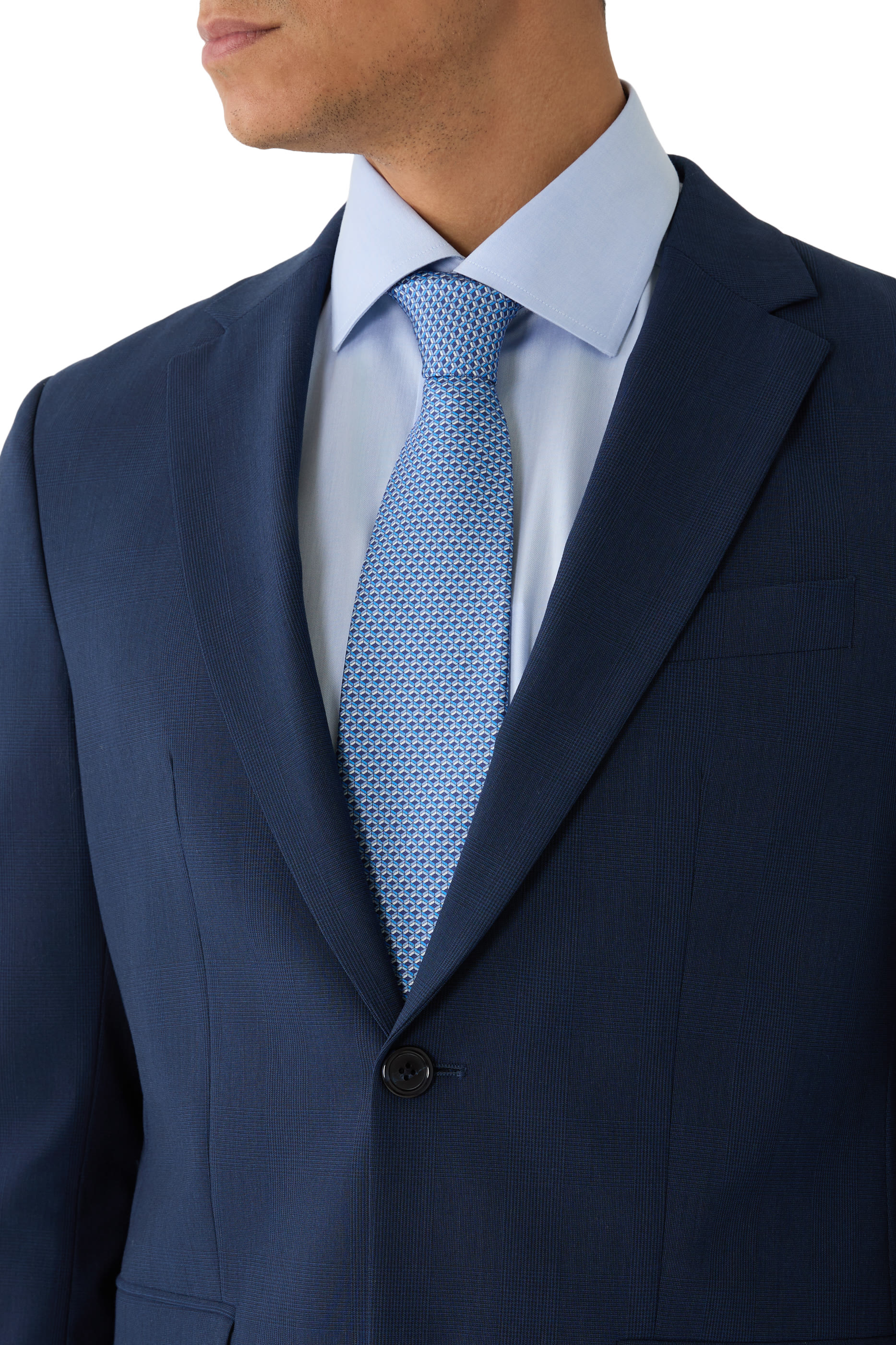 Geometric Print Silk Tie