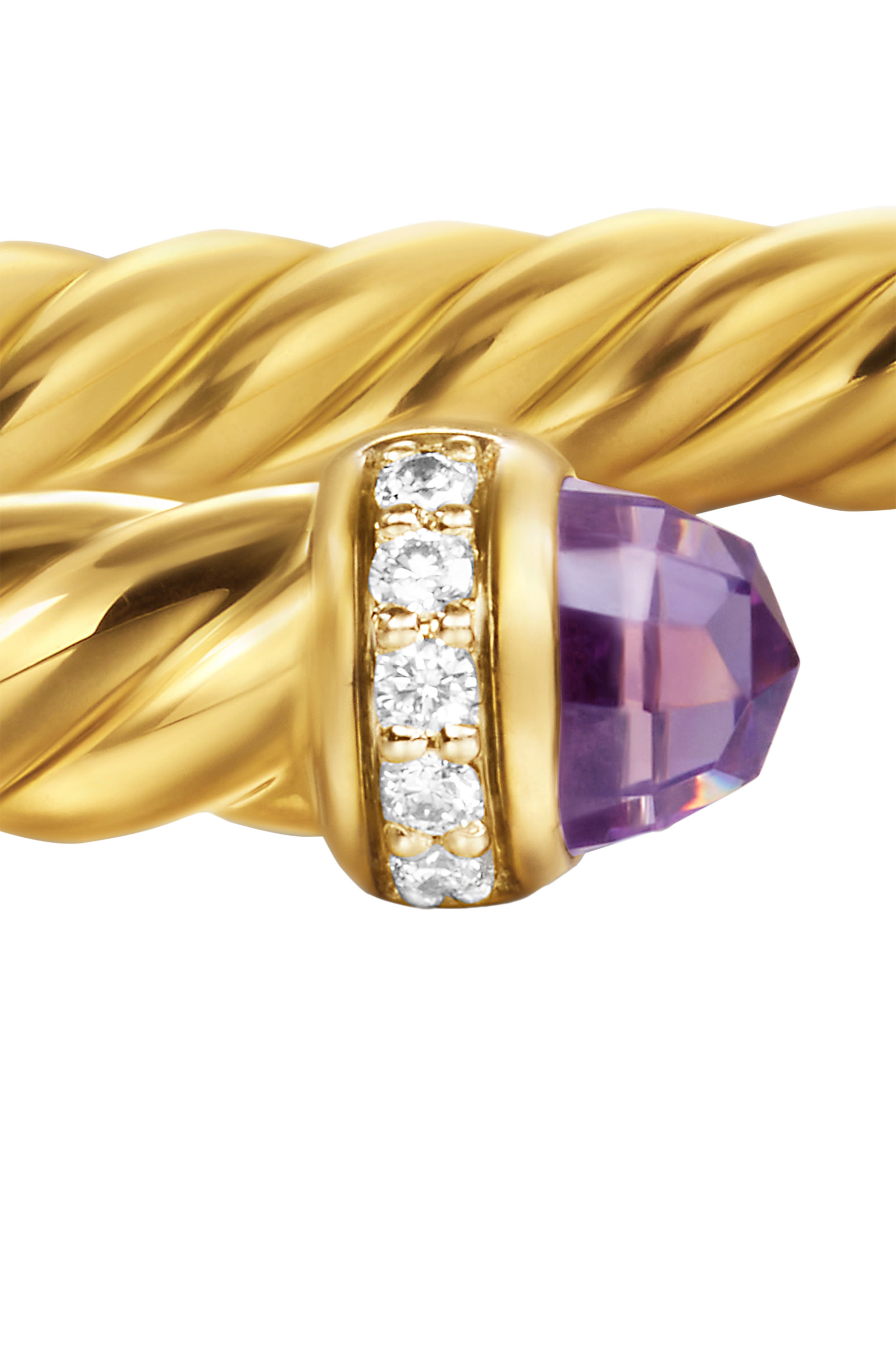 Cablespira&reg; Flex Bracelet, 18K Yellow Gold with Amethyst and Diamonds 