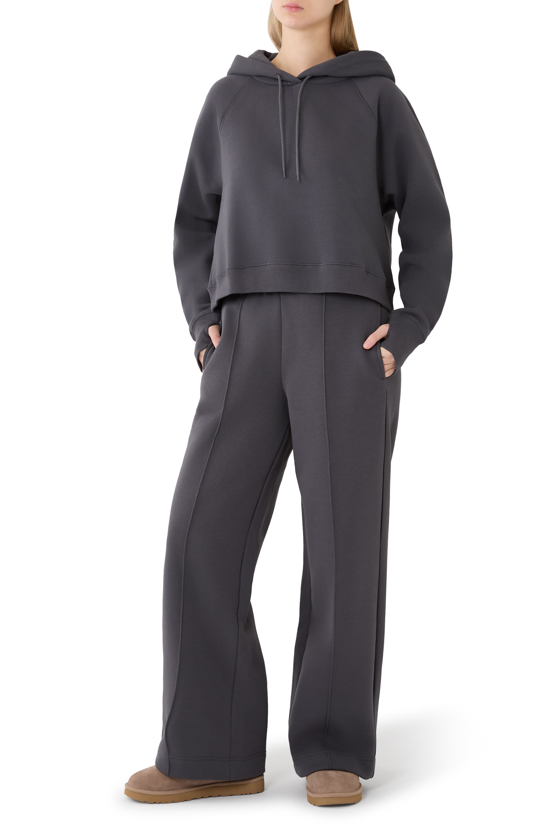  Carbon Finish Cropped Hoodie