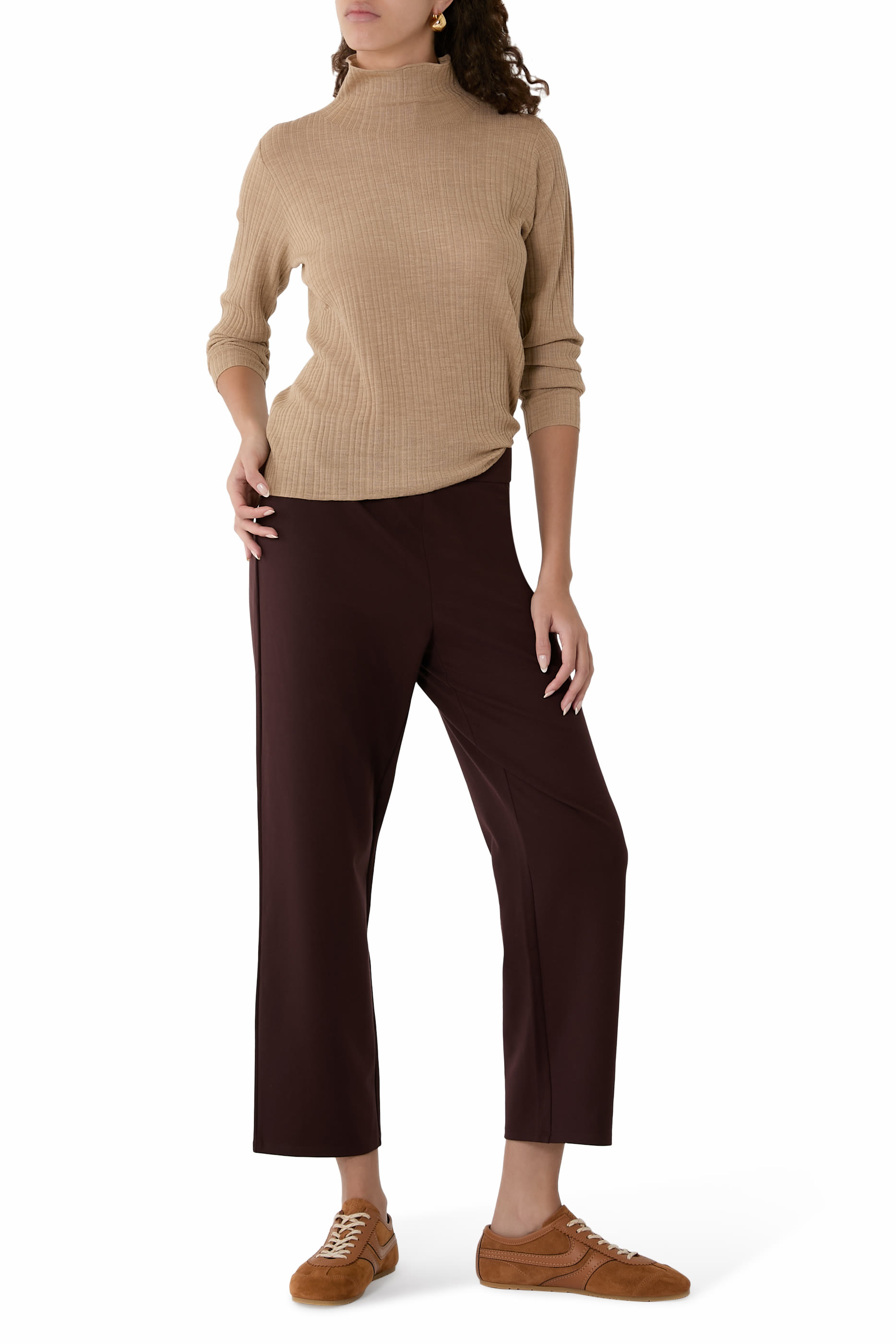 Superfine Merino Turtleneck Top in Regenerative Wool