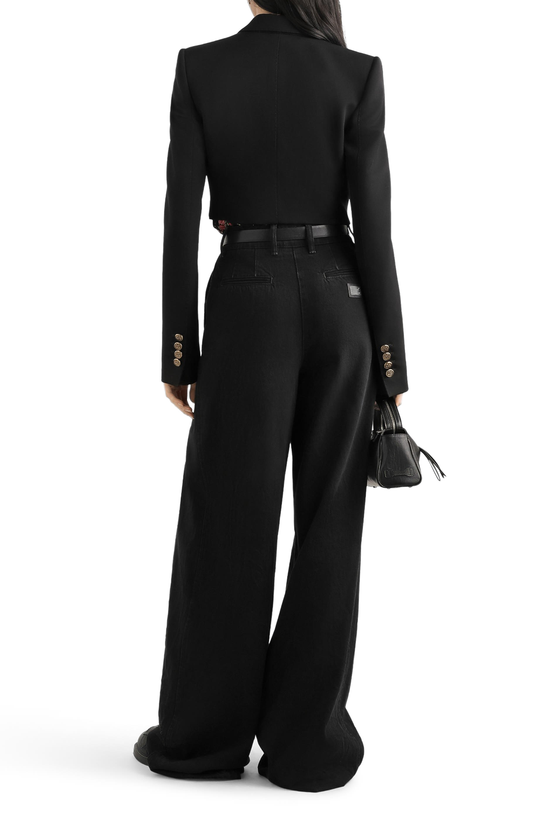 Small Rose Bouquet-Print Satin Shirt