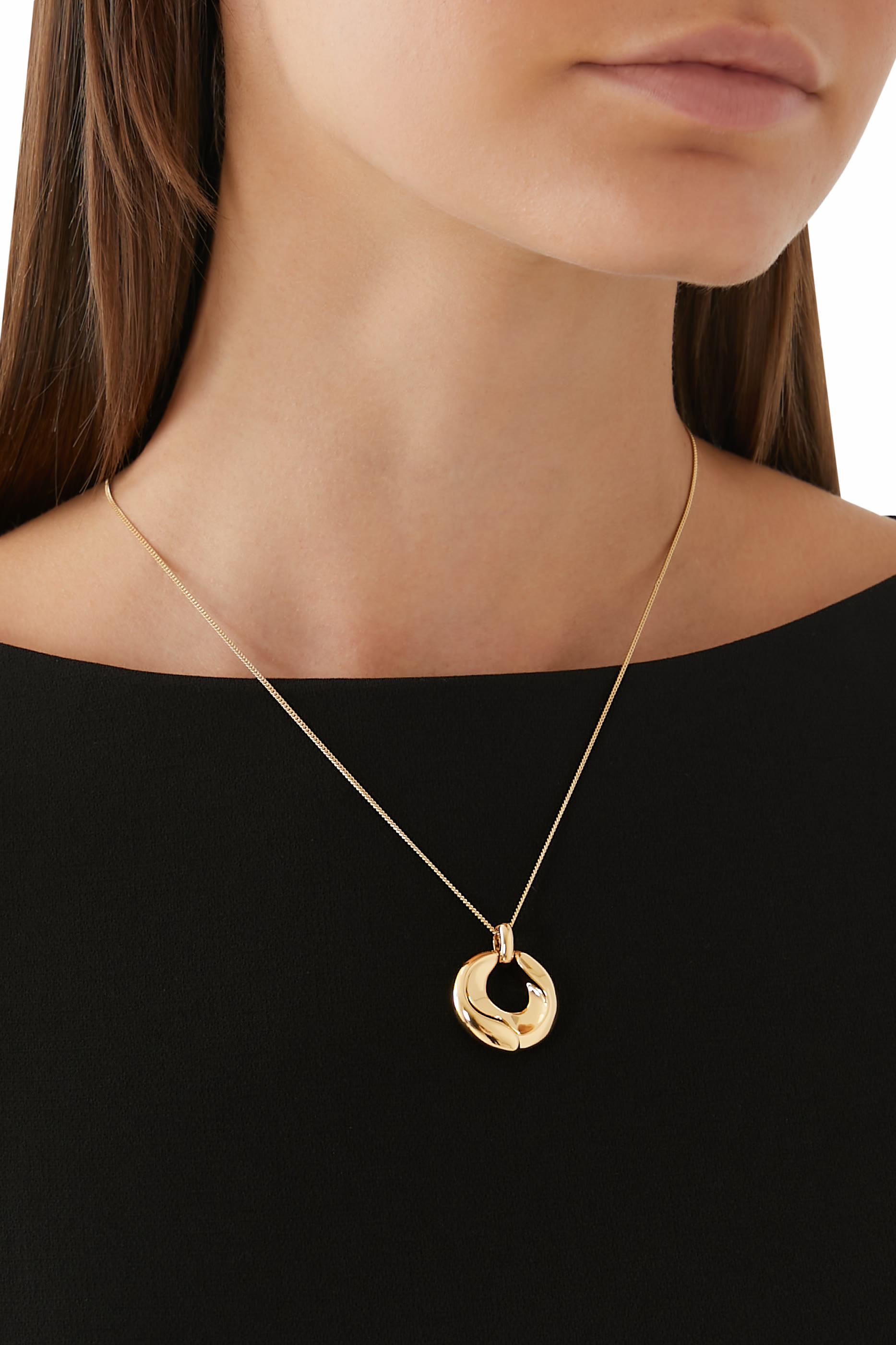 Sculptural Ridge Molten Pendant Necklace