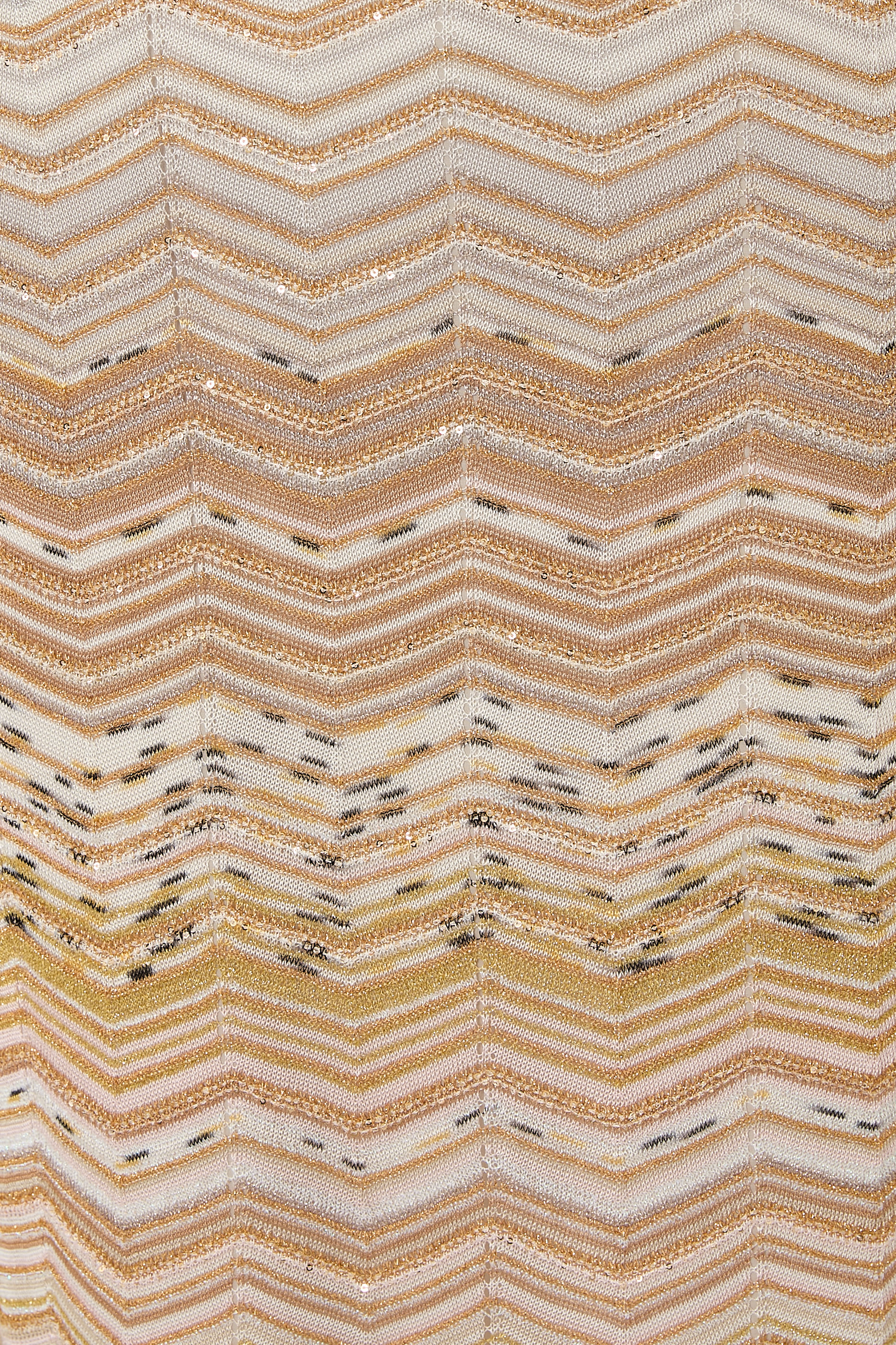 Sequins Long One-Shoulder Dress with Chevron Pattern