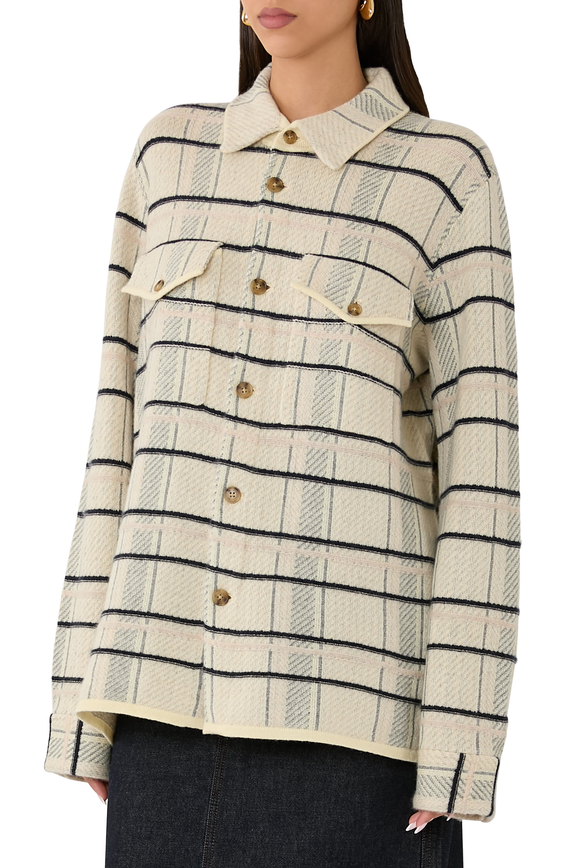 Checked Cashmere Overshirt