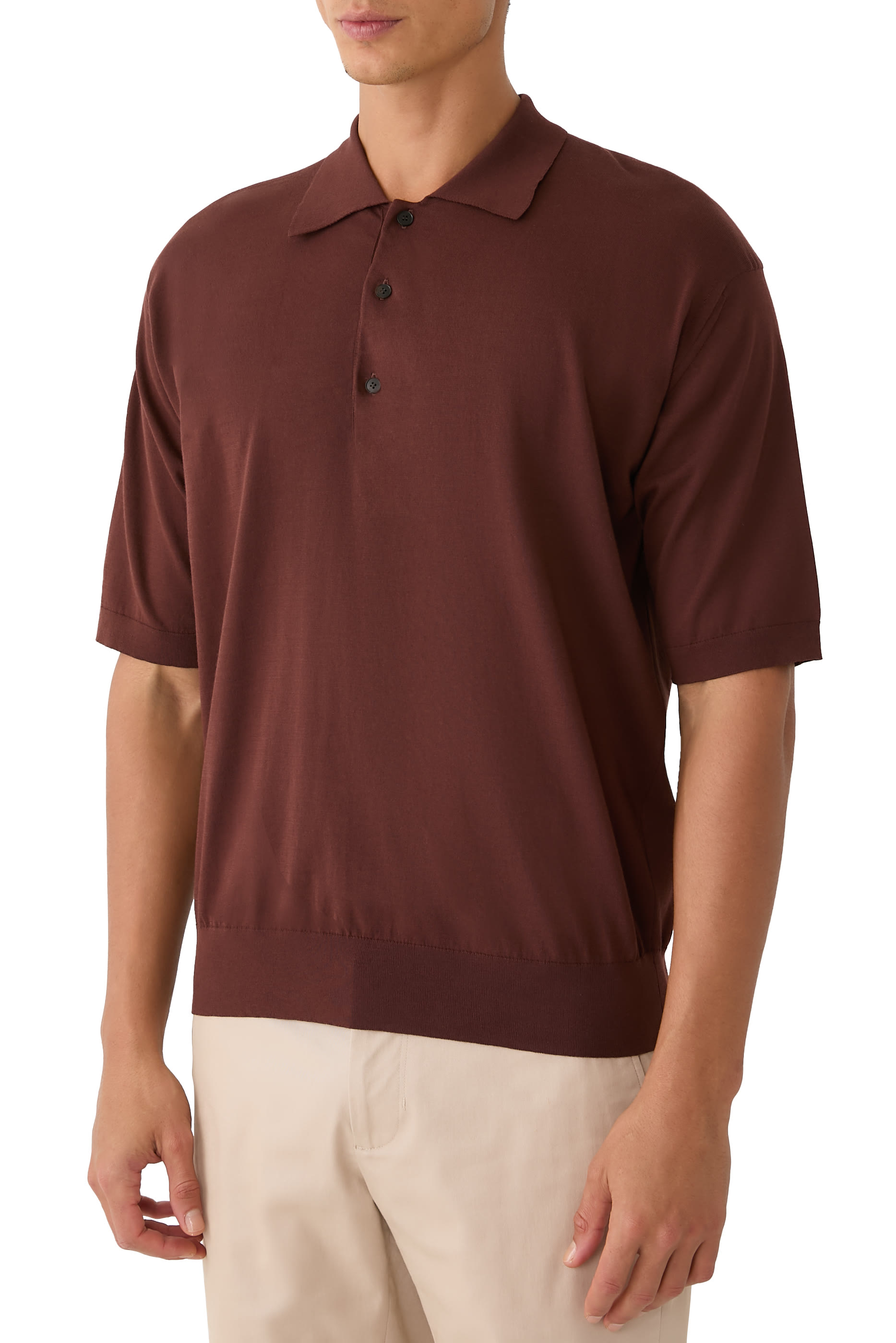 Super High Gauge Cotton Knit Polo