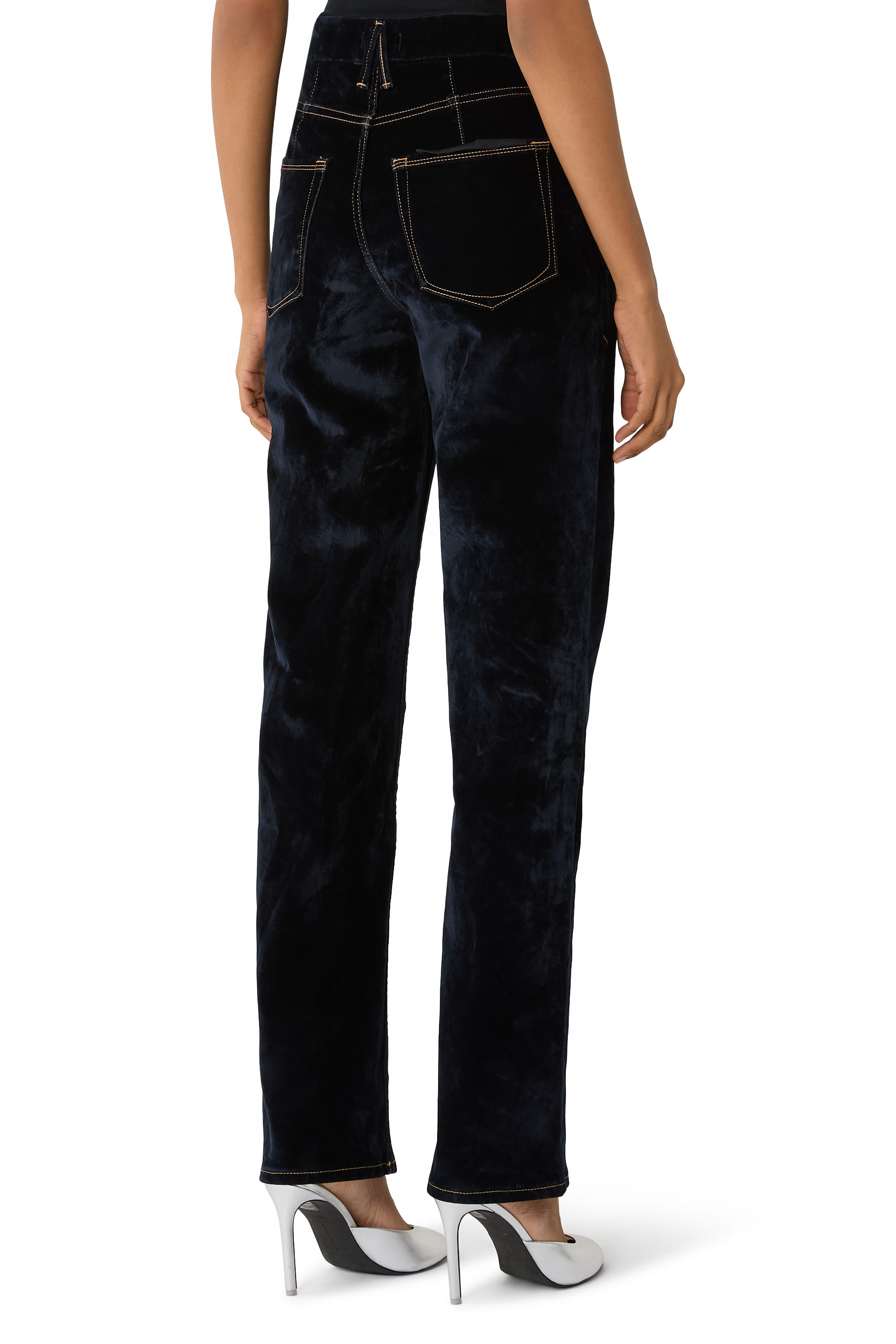 Good Icon Straight Velvet Denim Jeans