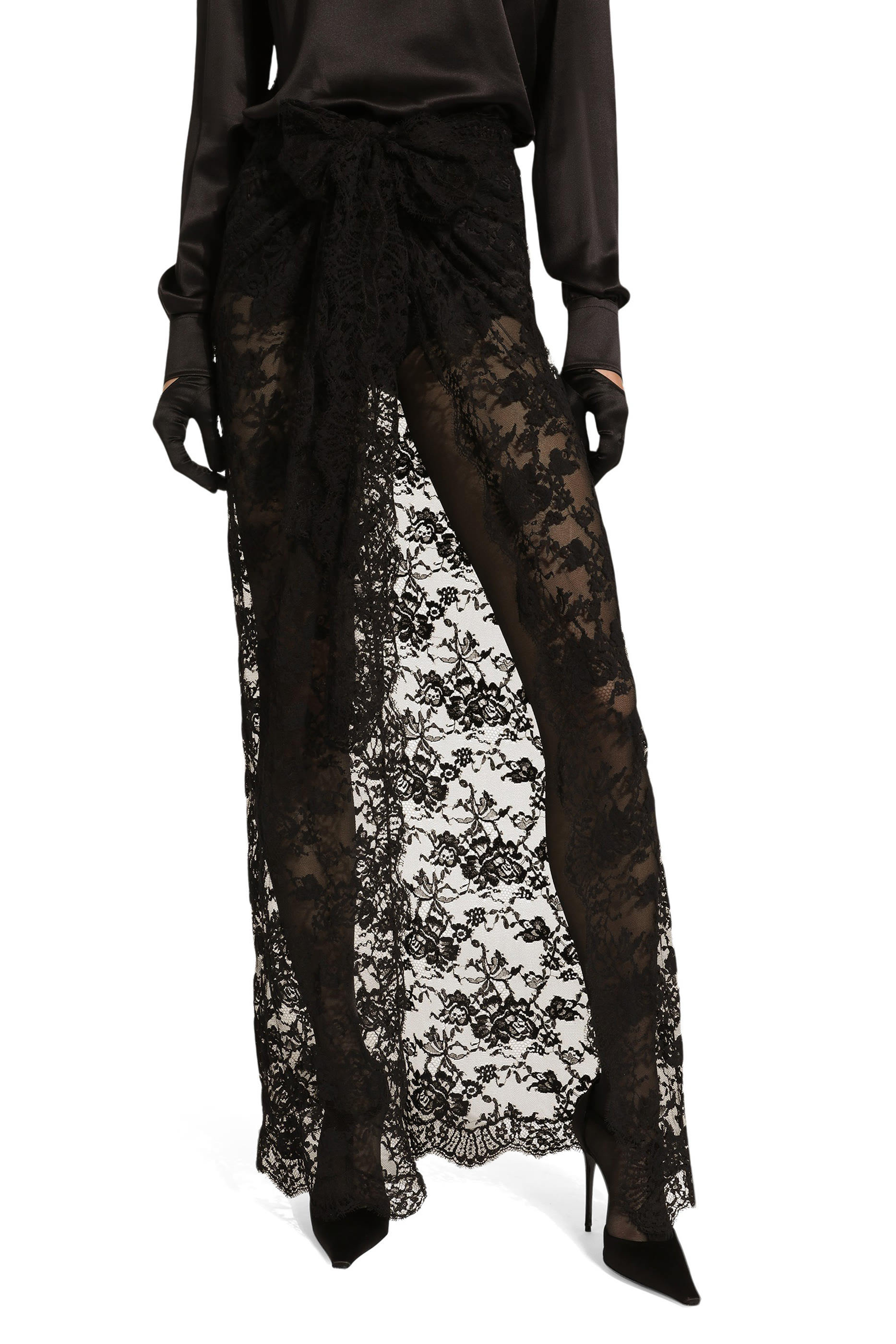 Long Chantilly Lace Skirt