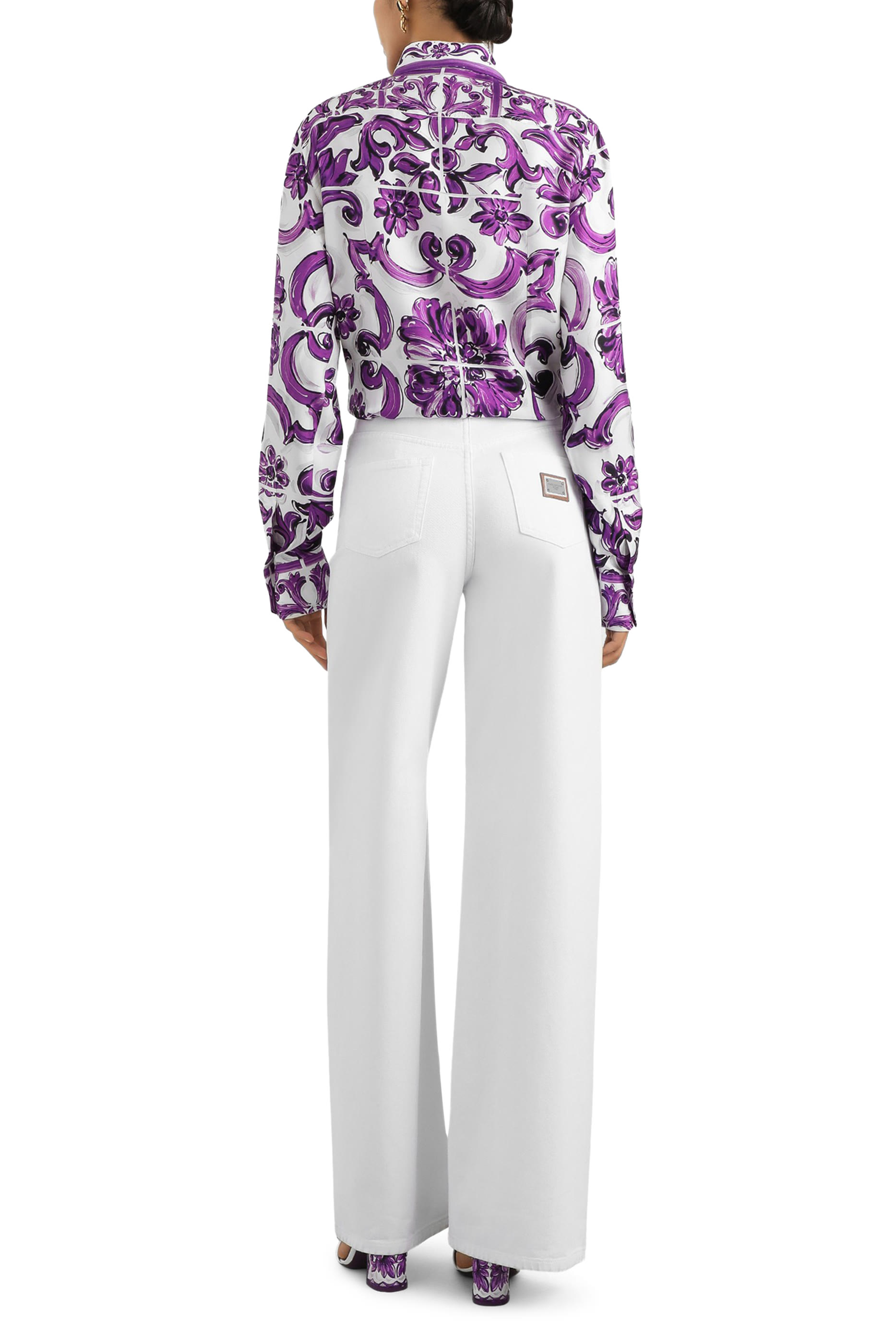 Majolica-Print Silk Twill Shirt