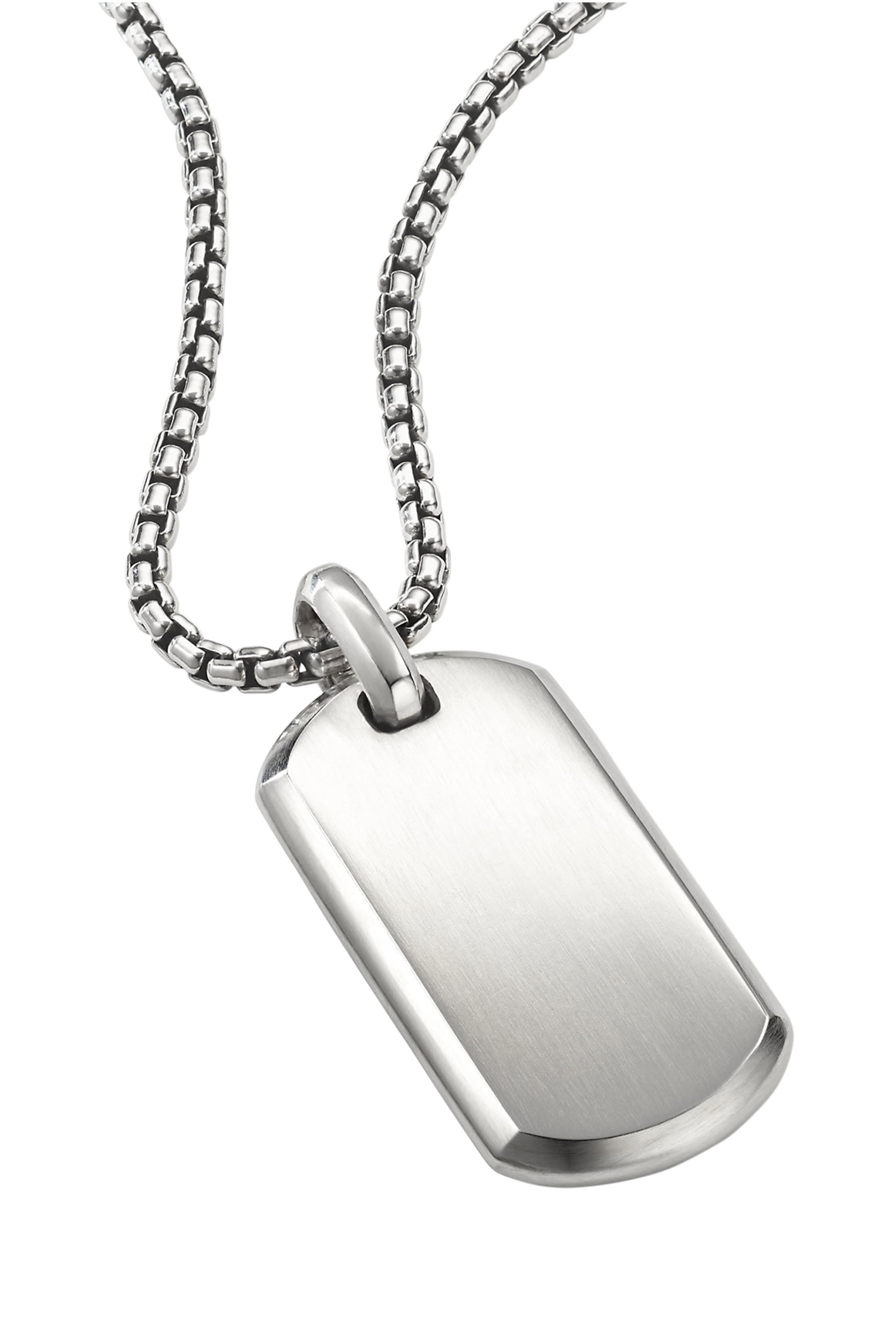 Chevron Tag, Sterling Silver