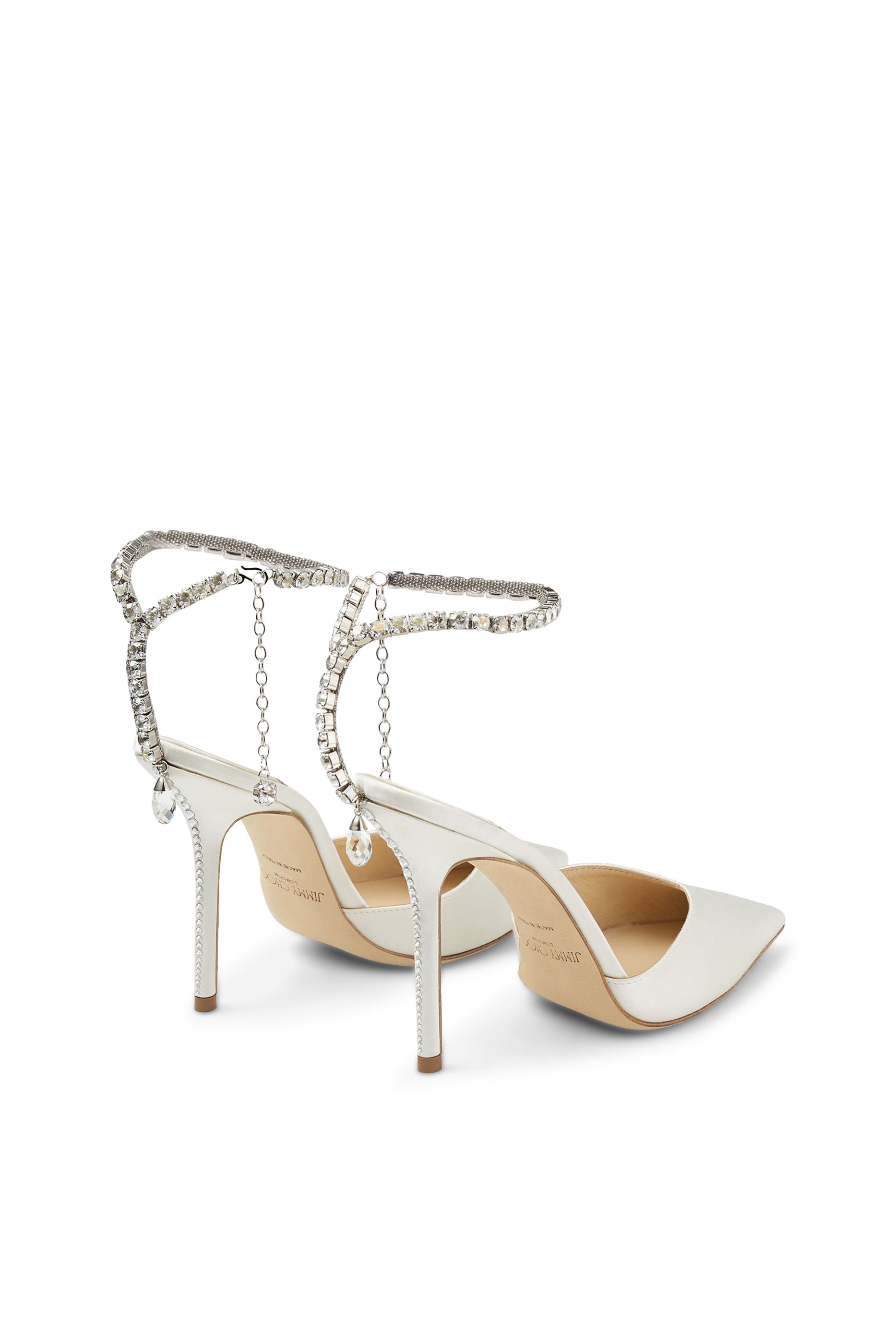 Saeda 100 Satin Pumps with Crystal Embellishment