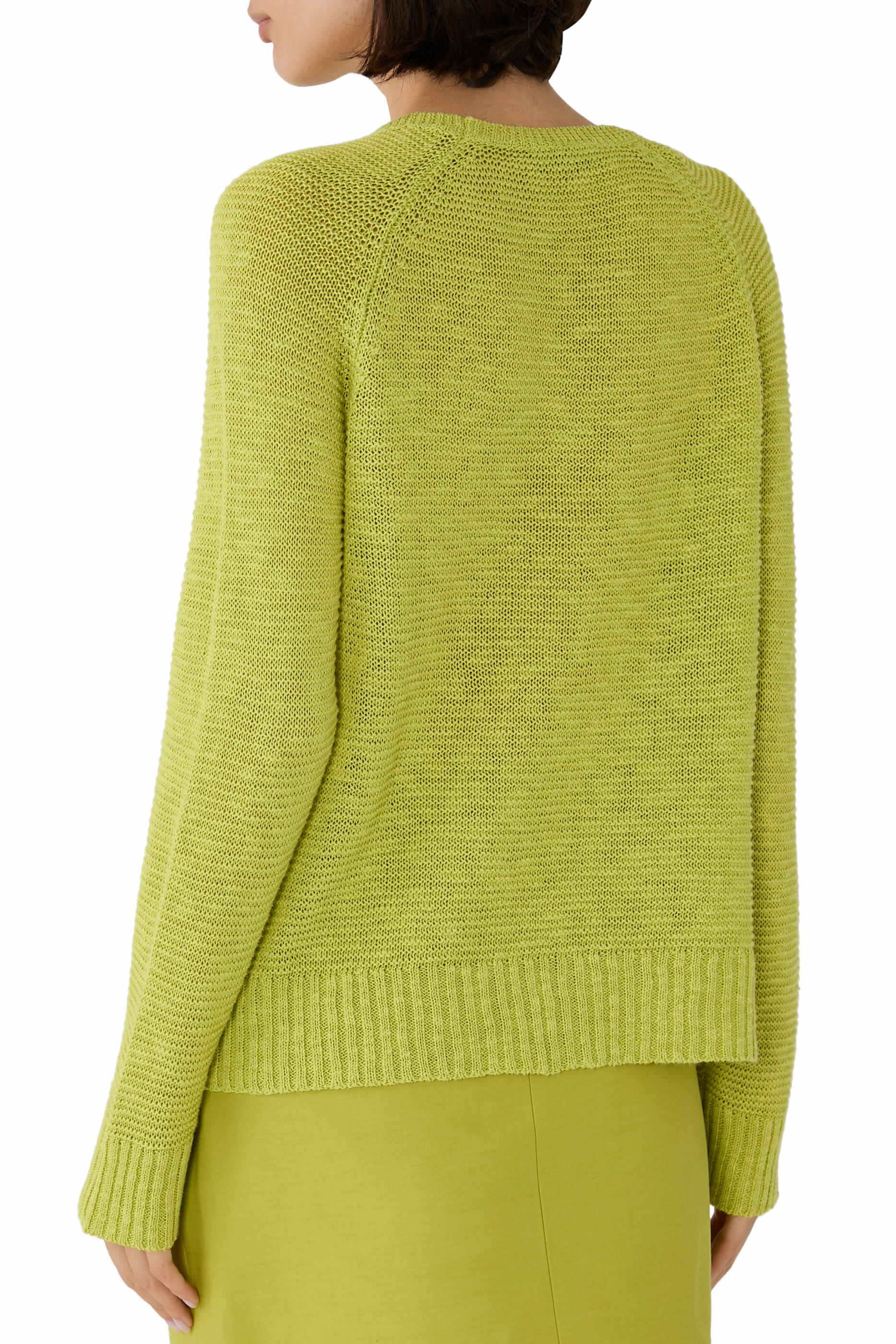 Organic Linen Cotton Slub Crew Neck Top