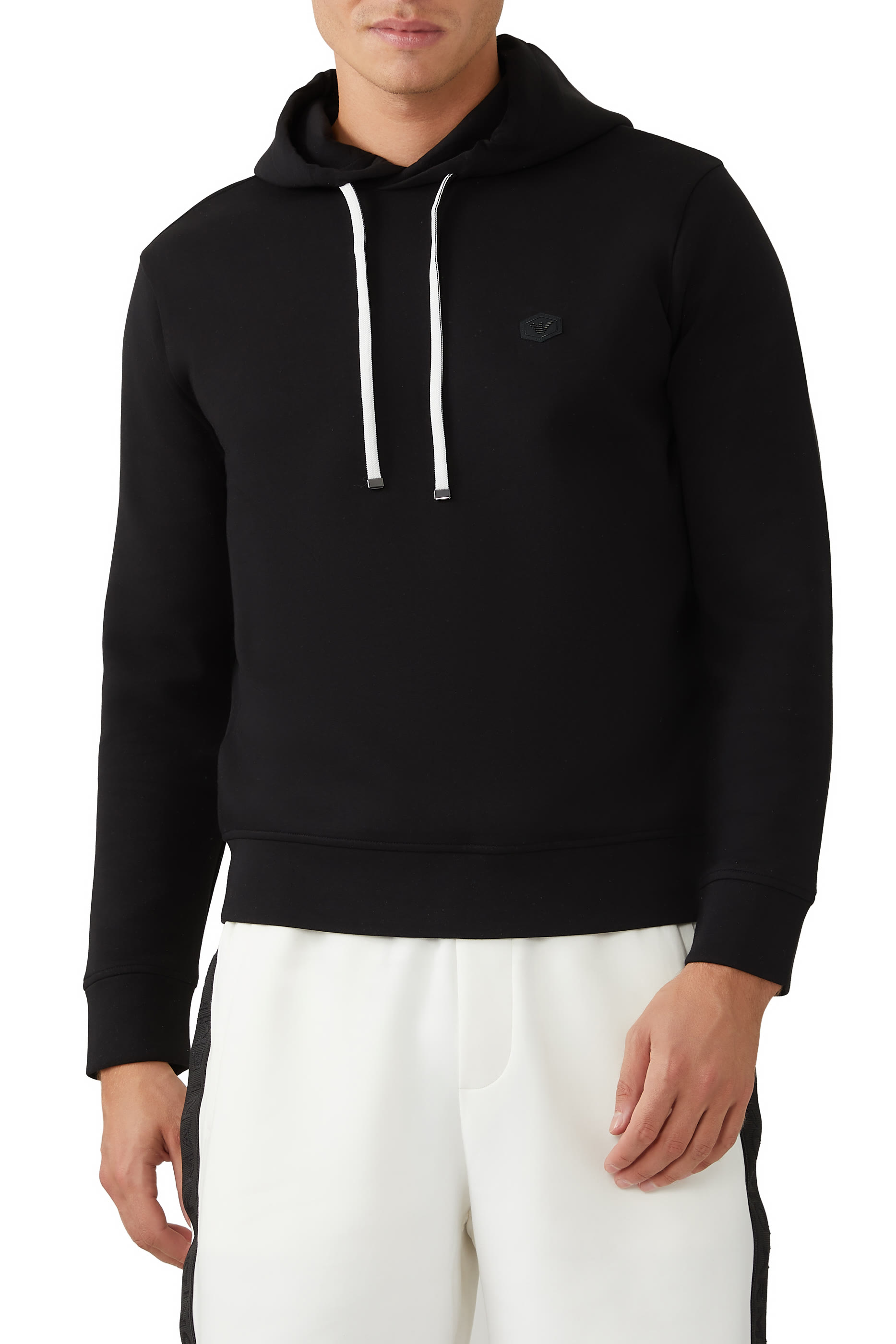 Hooded Sweatshirt with Micro Logo Patch