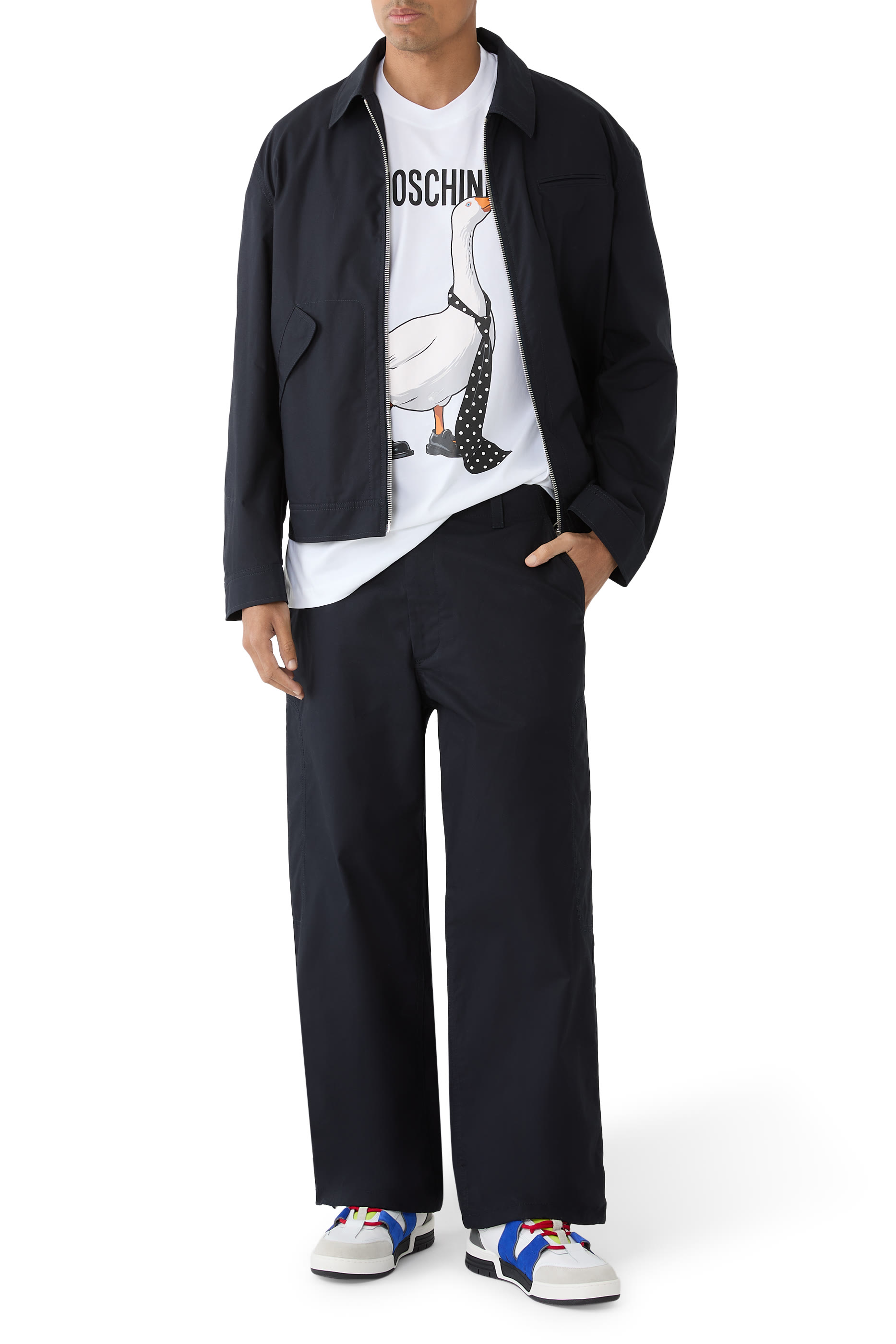 Cotton Straight Leg Trousers